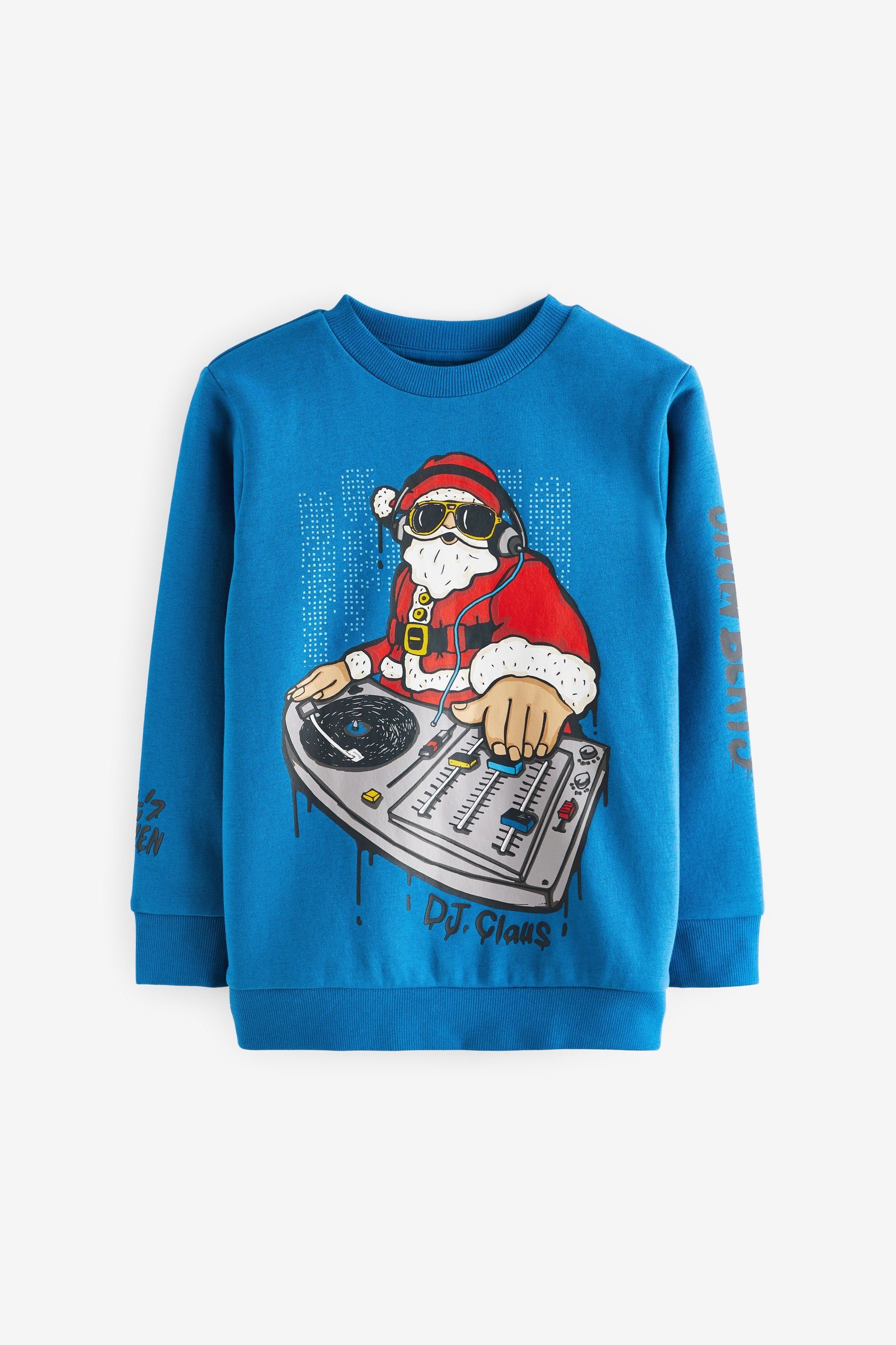 Next Sweatshirt Weihnachtssweatshirt (1-tlg) Blue Santa