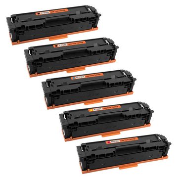 Tito-Express Tonerpatrone 5er Set ersetzt HP CF530A CF531A CF532A CF533A 205A, (Multipack, 2x Black, 1x Cyan, 1x Magenta, 1x Yellow), für Color Laserjet Pro MFP M180n Toner MFP M181FW M180NW M180FW M181N