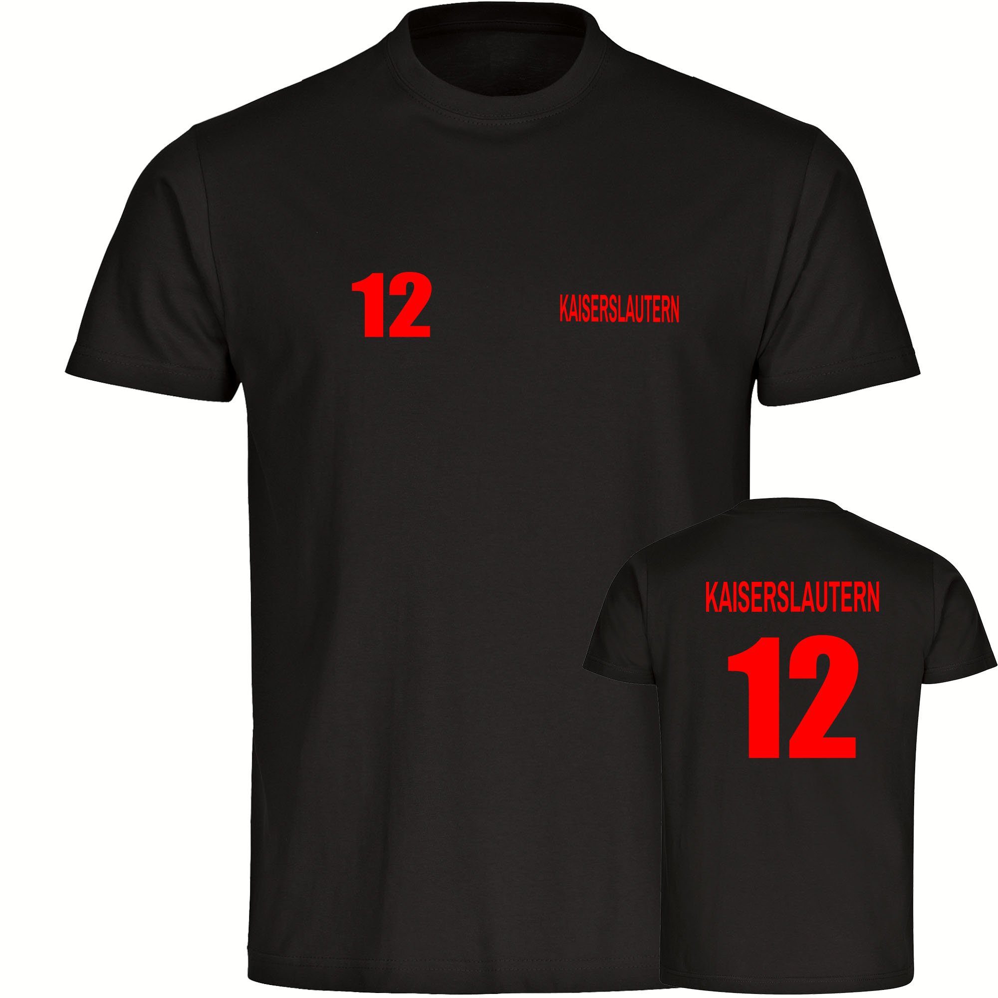 multifanshop T-Shirt Herren Kaiserslautern - Trikot Nummer 12 - Männer