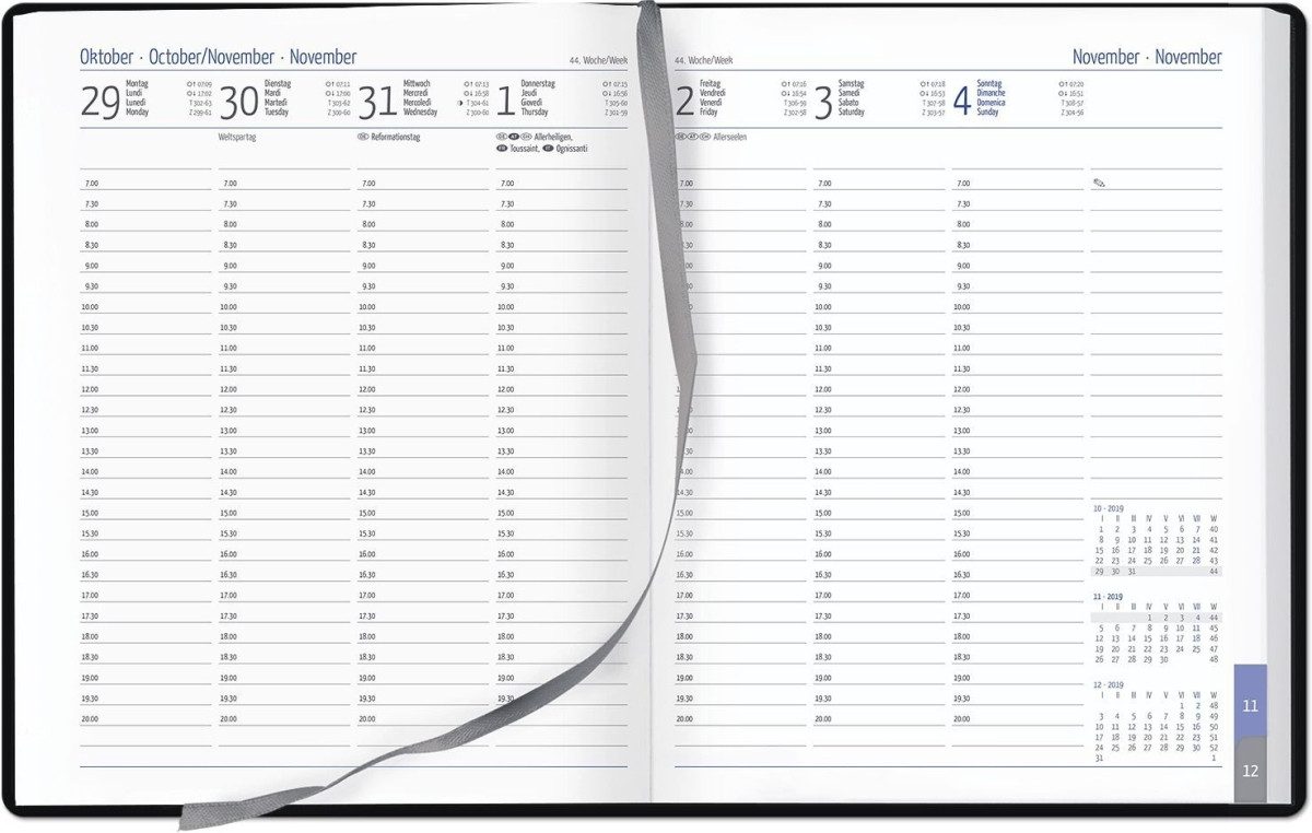 GÜSS Kalender Buchkalender Buchkalender Profi-Timer 1 Woche/2 Seiten schwarz 2027