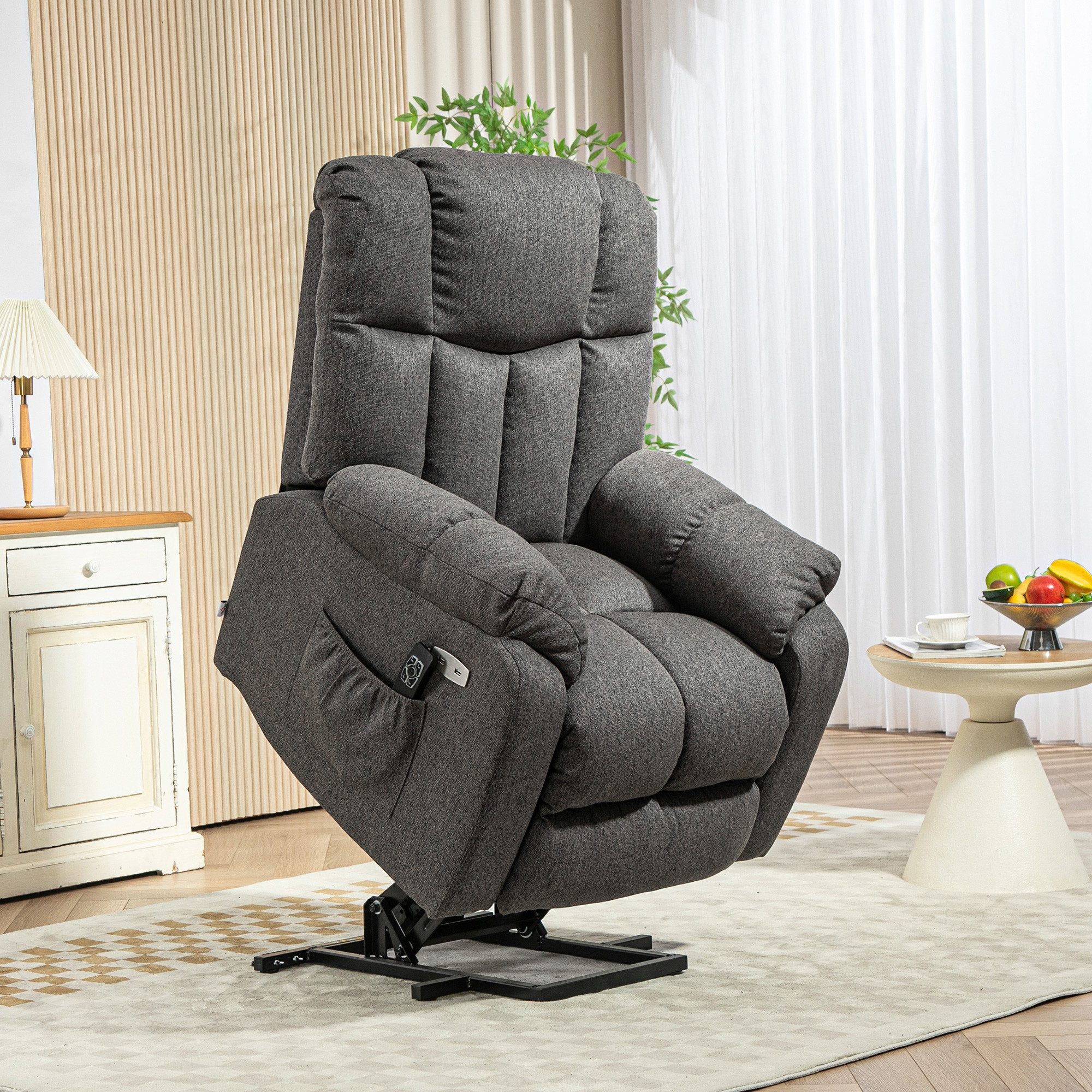 HOMCOM Relaxsessel Aufstehsessel, Stahlrahmen, mit Fernbedienung günstig online kaufen