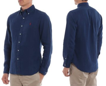 Ralph Lauren Langarmhemd POLO RALPH LAUREN Slim Fit Pure Leinen-Hemd Lino Shirt Button Down Nav