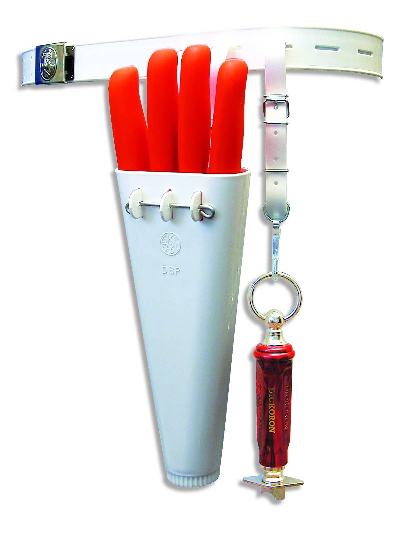 Gürteltasche F. DICK Gürtel mit Messerköcher für 4 Messer und Riemen für Wetzstahl