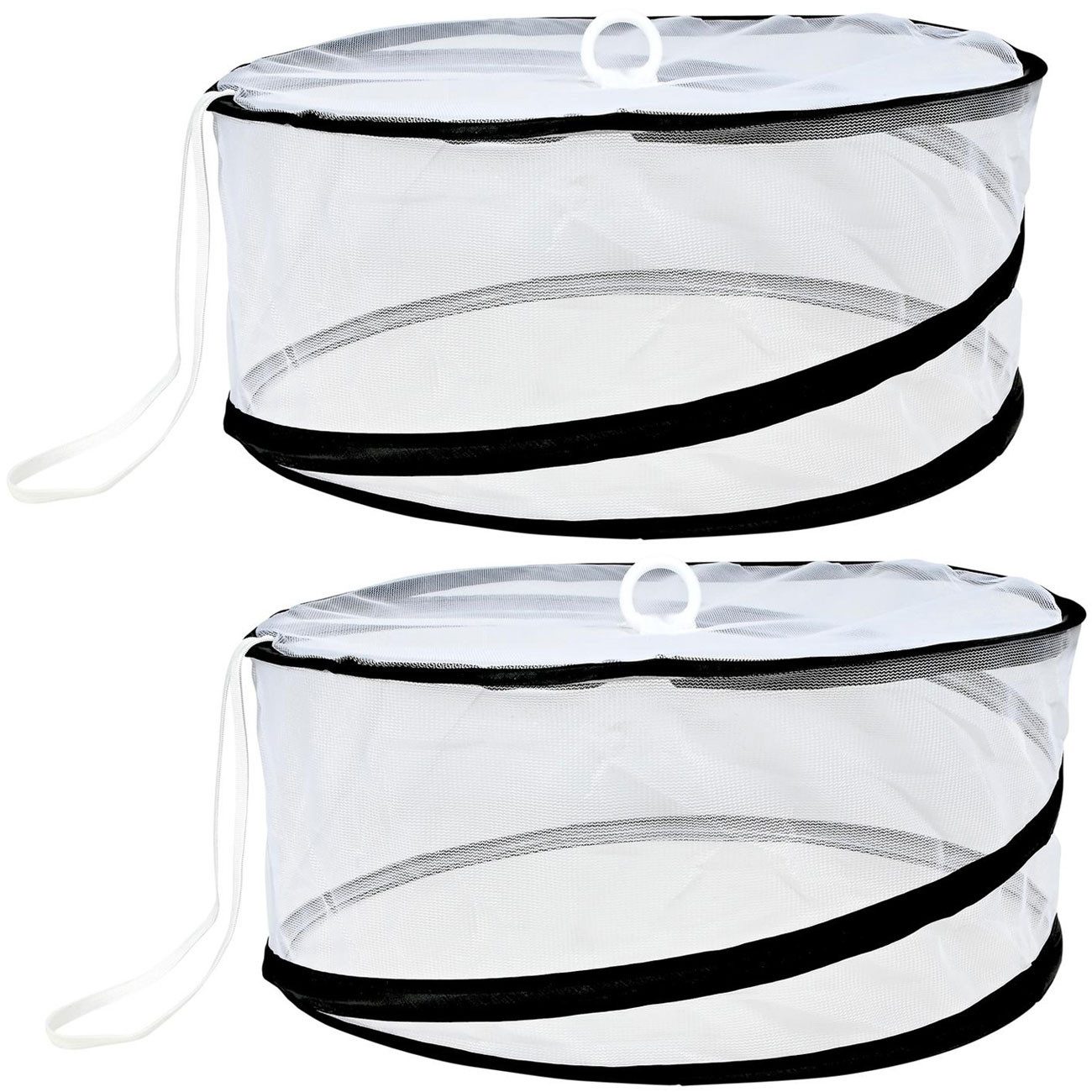 BENSON Fliegenhaube Faltbare Insekten-Abdeckhaube rund Ø37cm – Schutz für Kuchen & Obst (2 St)