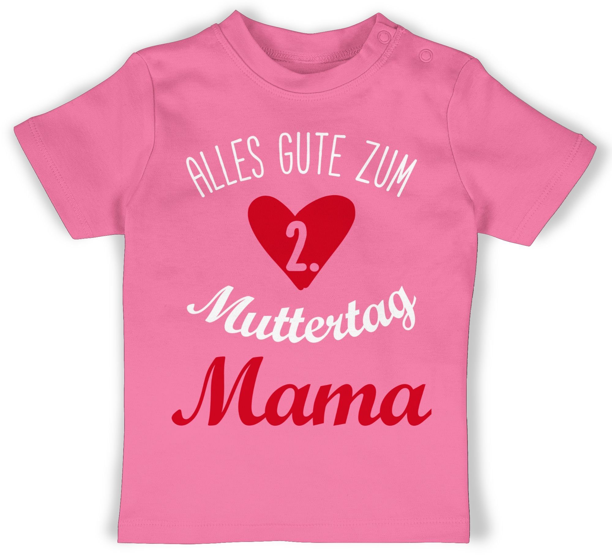 Shirtracer T-Shirt 2. Muttertag I Alles gute zum zweiten Muttertag Muttertagsgeschenk 2 Pink