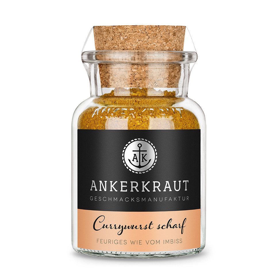 Ankerkraut Gewürz Currywurst, scharf, 90g im Korkenglas, Ankerkraut - Ankerkraut Curry