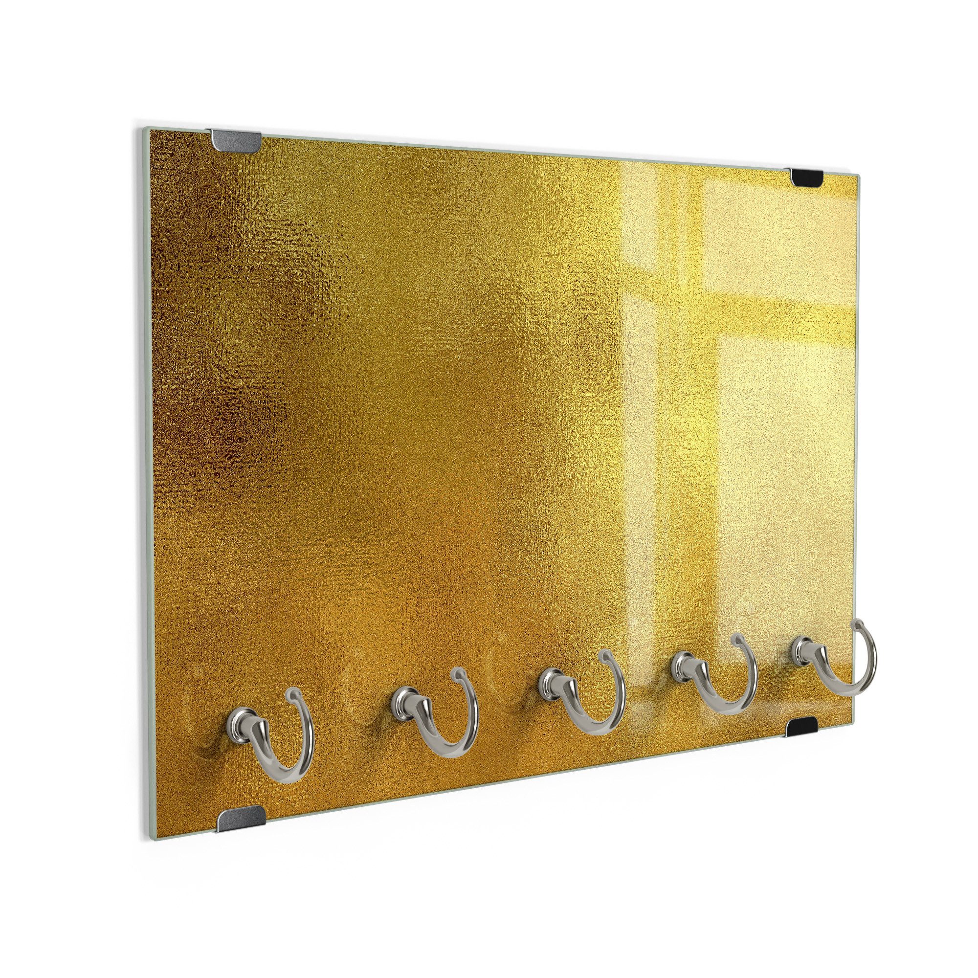 DEQORI Schlüsselbrett 'Der Goldschimmer', (1 St), Schlüsselhalter Schlüssel Haken Schlüsselboard modern Schlüsselleiste