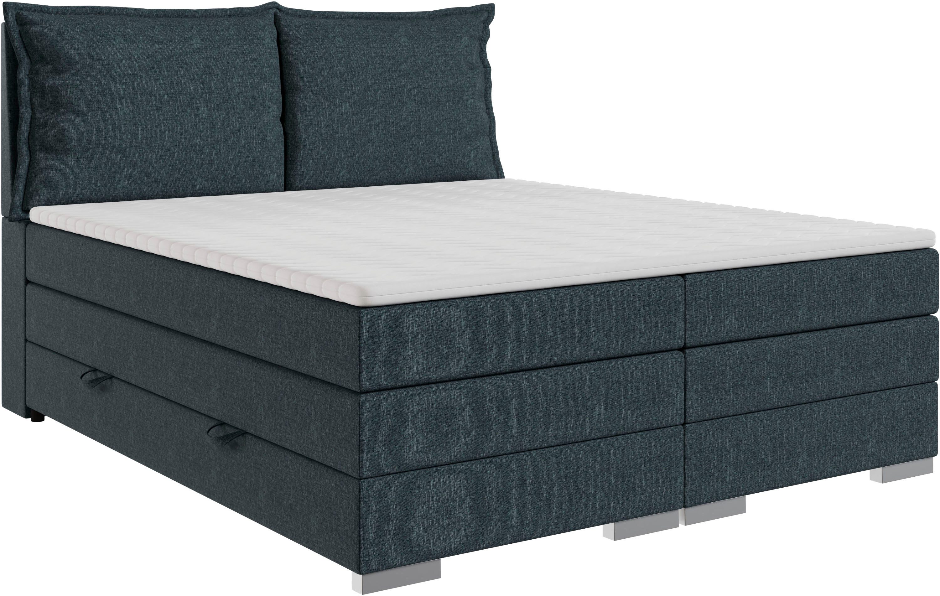 FORTE Boxspringbett Pillows mit Bettkasten, erhältlich in den Breiten 140, 160 & 180cm, in verschiedenen Farben erhältlich