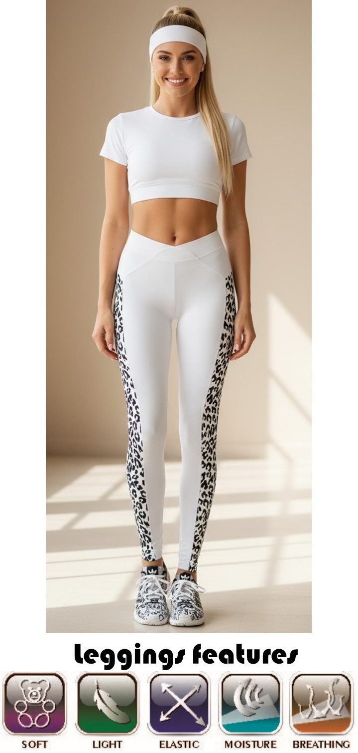 Bas Bleu Funktionsleggings Sportleggings mit Leo-Optik