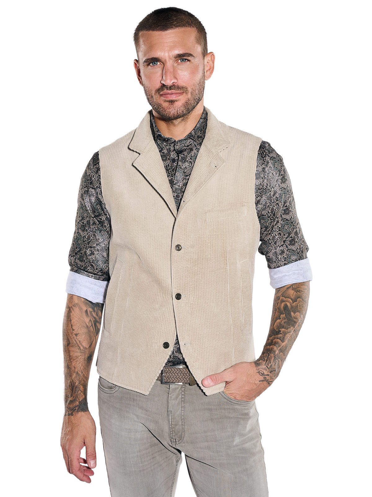 emilio adani Anzugweste Herren Sakko-Weste mit Struktur, Beige