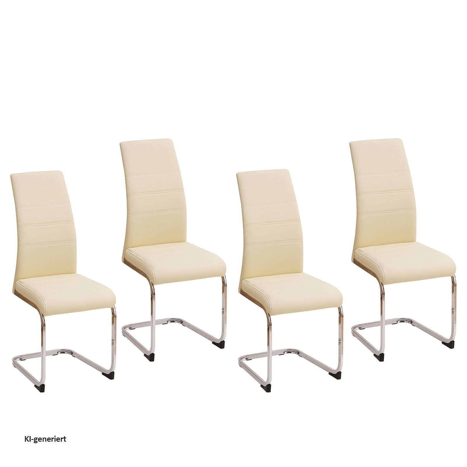 HTI-Line Freischwinger Schwingstuhl SallyC PU 4er (Set, 4 St), Freischwinger Esszimmerstuhl Kunstleder – Bild 2 von 4