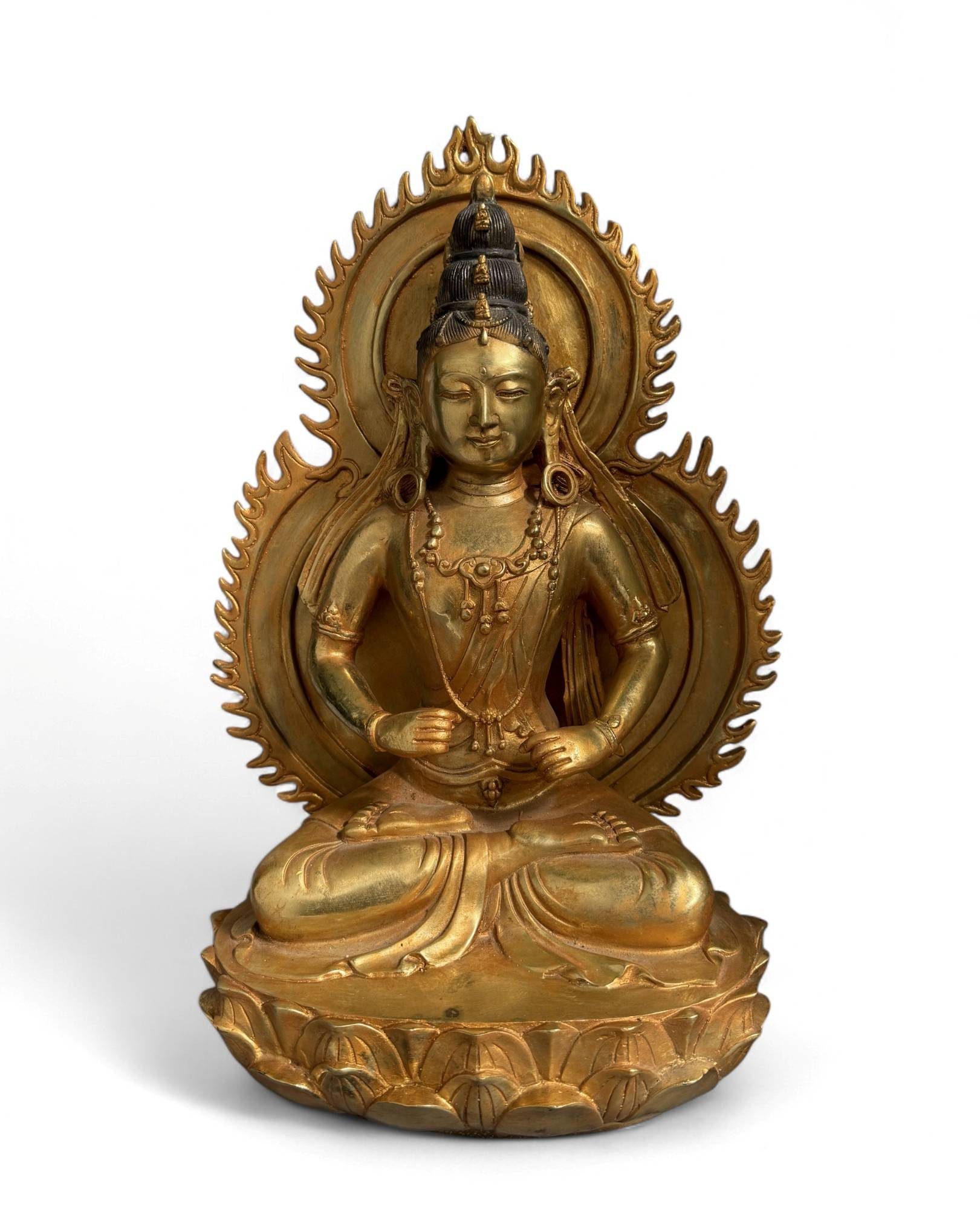 Asien LifeStyle Buddhafigur Bodhisattva Figur Bronze China Skulptur 43 cm groß