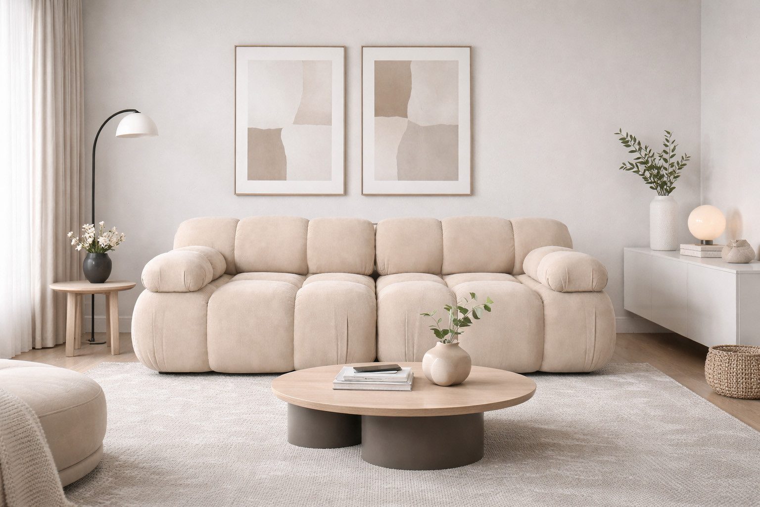 Kaiser Möbel Sofa 2-Sitzer modular für Wohnzimmer, Samtstoff Salvador, Selia, 2-Sitzer, modular kombinierbar,modernes Design,hochwertiger Veloursstoff