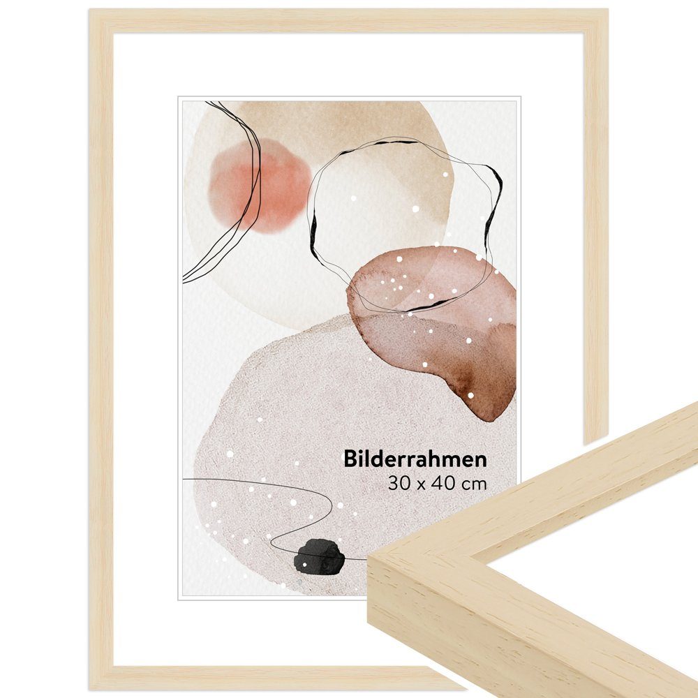 Bilderrahmen aus im Modern H950, Stil Massivholz WANDStyle Natur-Optik,