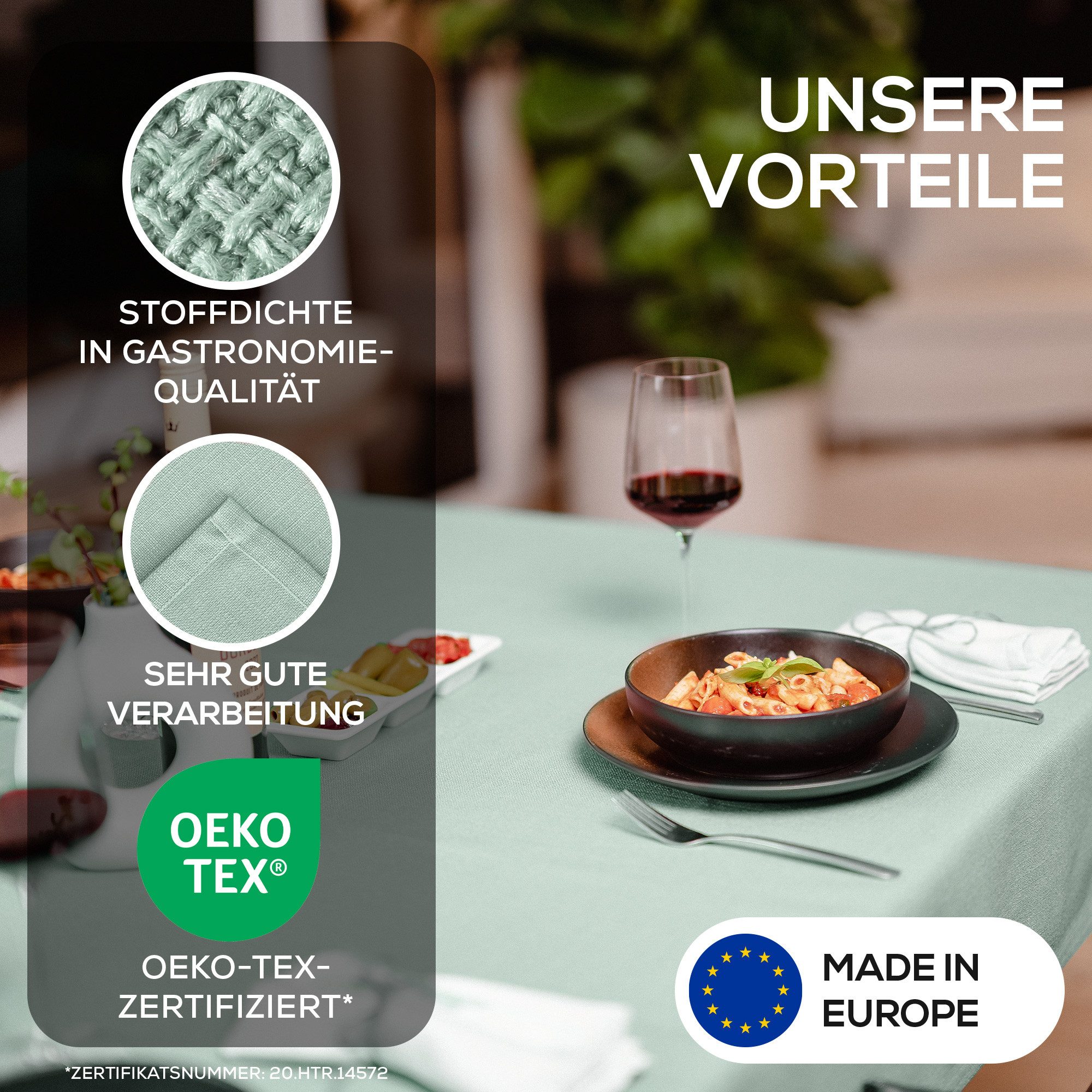 Beautex Tischdecke Elegante Tischdecke Edel Leinenoptik, Lina Tischdecke und Tischläufer (1-tlg)