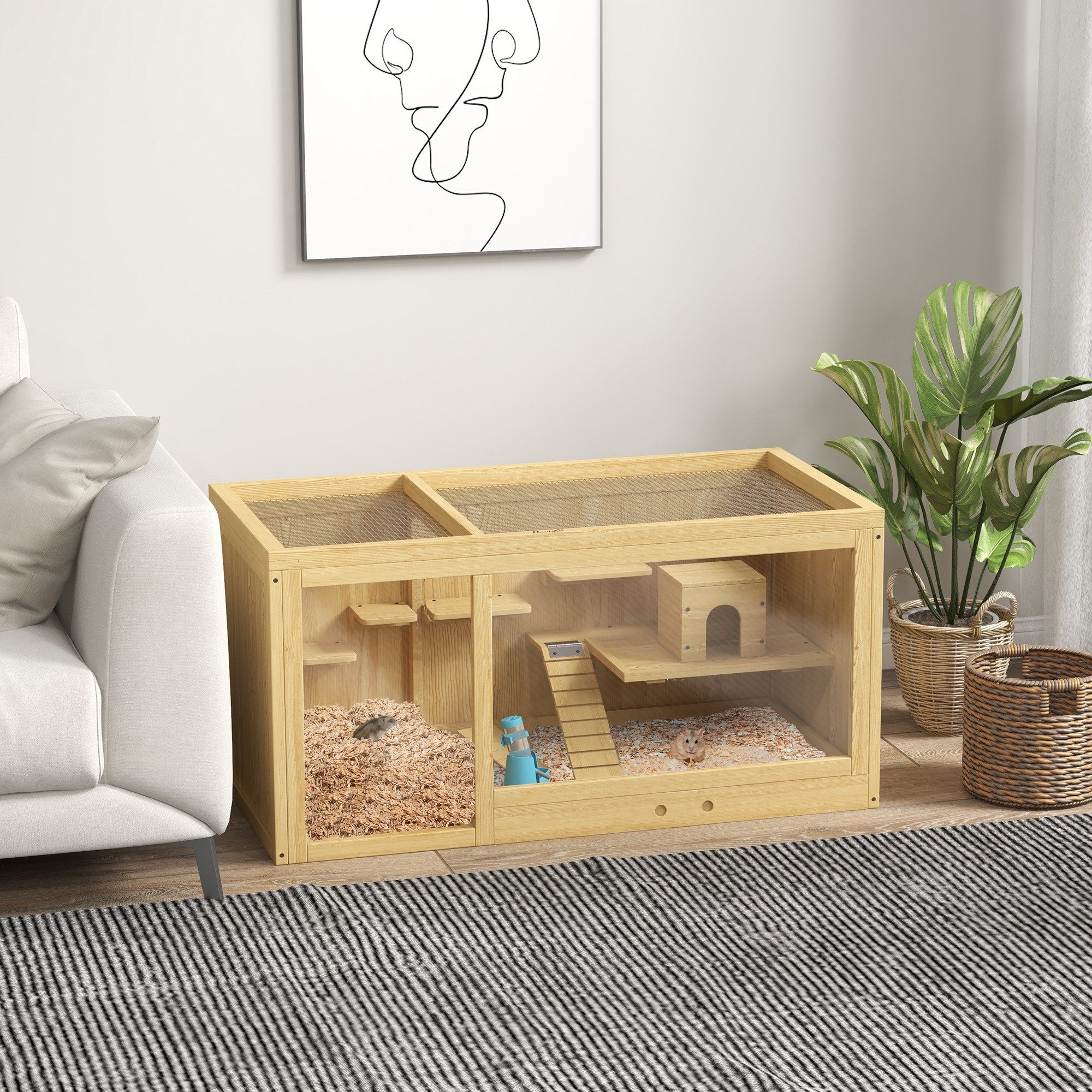 PawHut Kleintierkäfig Hamsterkäfig aus Holz, 100 günstig online kaufen