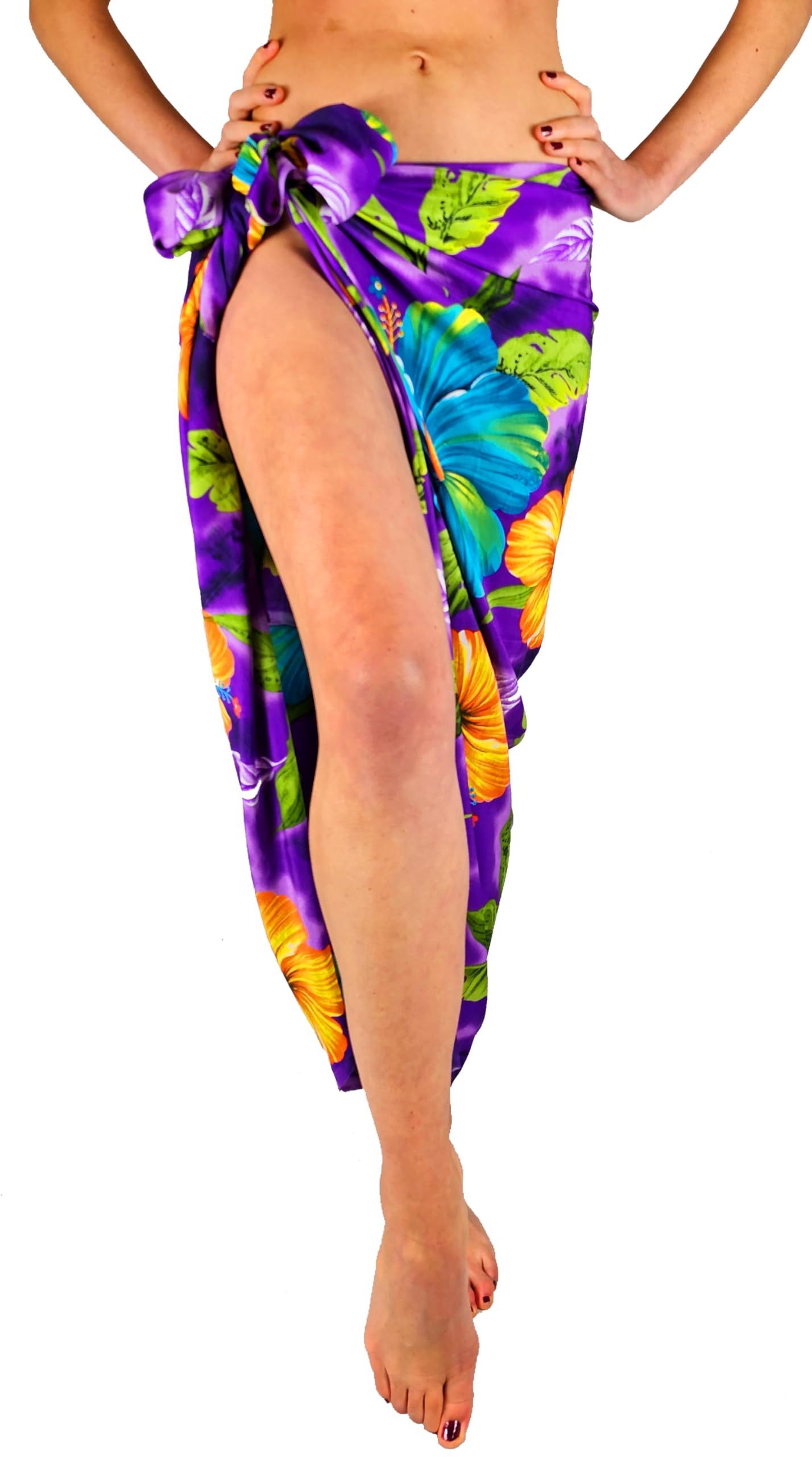 King Kameha Sarong Big Flower Funky Hawaii-Sarong Pareo Cover-Up Strand Damen Bikini, Pareo Cover-Up