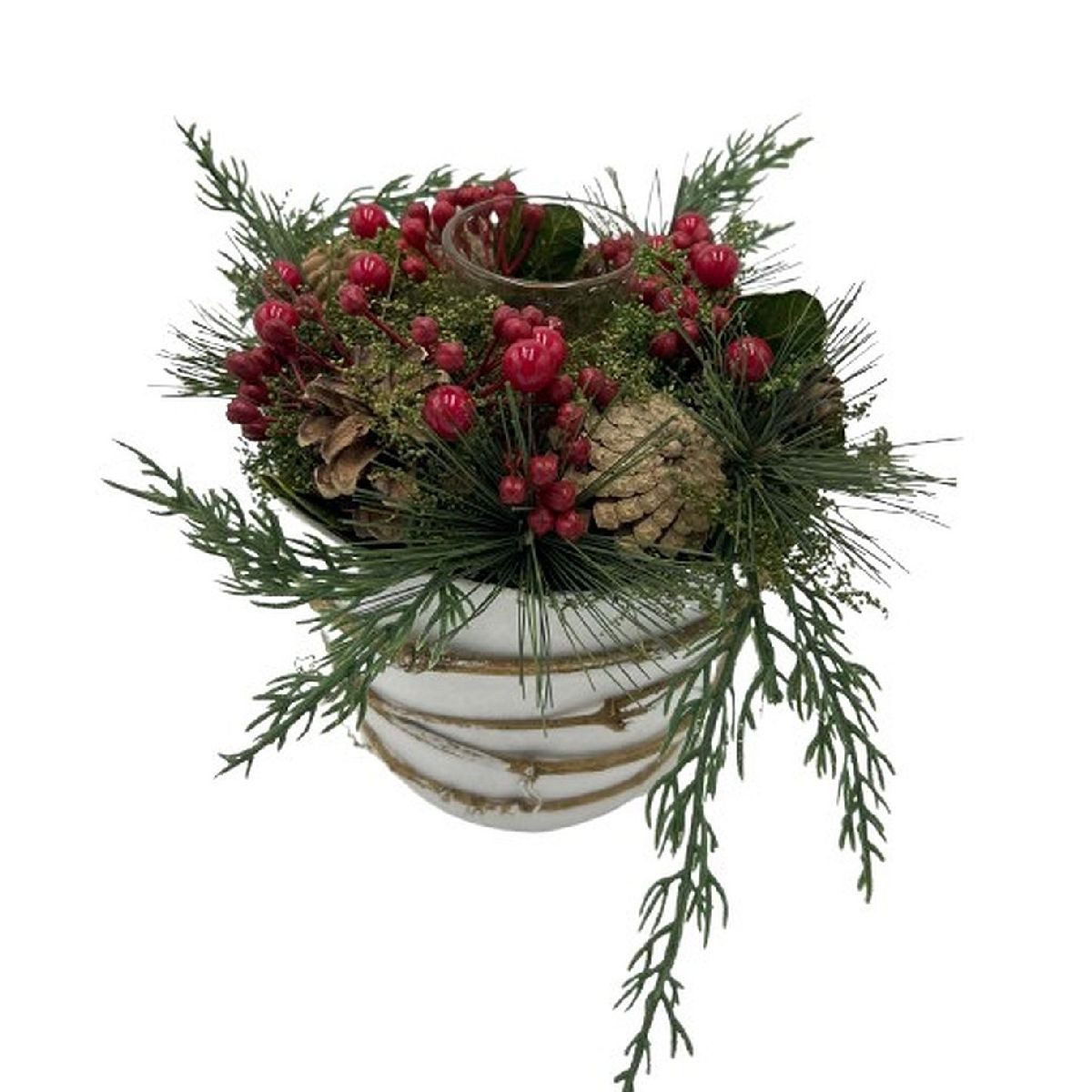 Small-Preis Adventskranz Adventsgesteck mit Zapfen & Beeren – Kranz oder Einzel mit Teelicht