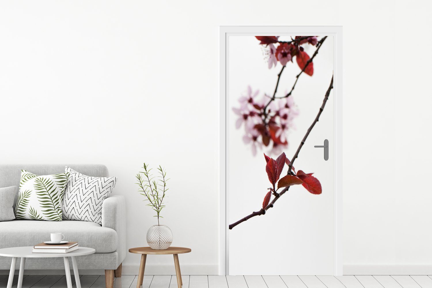 MuchoWow Türtapete Blumen - Blüte Kirschbaum, (1 cm St), bedruckt, für Matt, Türaufkleber, Fototapete 75x205 - Tür