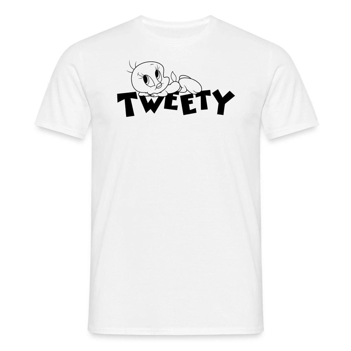 Spreadshirt T-Shirt Looney Tunes Tweety Ausmalmotiv Männer T-Shirt (1-tlg)