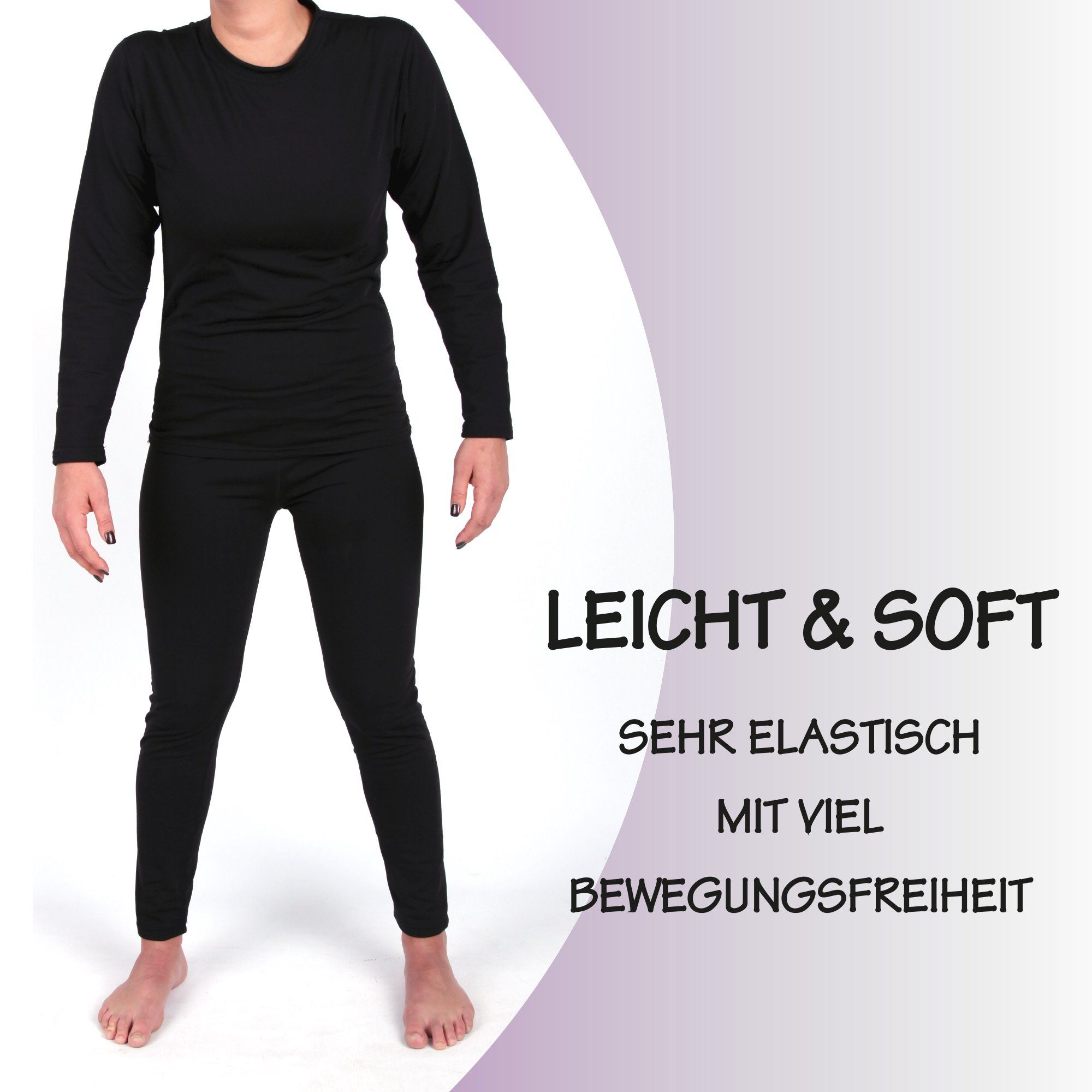 hemmy Fashion Thermounterhemd Thermo Unteremd Damen (1-St) Unterwäsche, weiches Innenfutter Microfleece, Funktionsunterwäsche