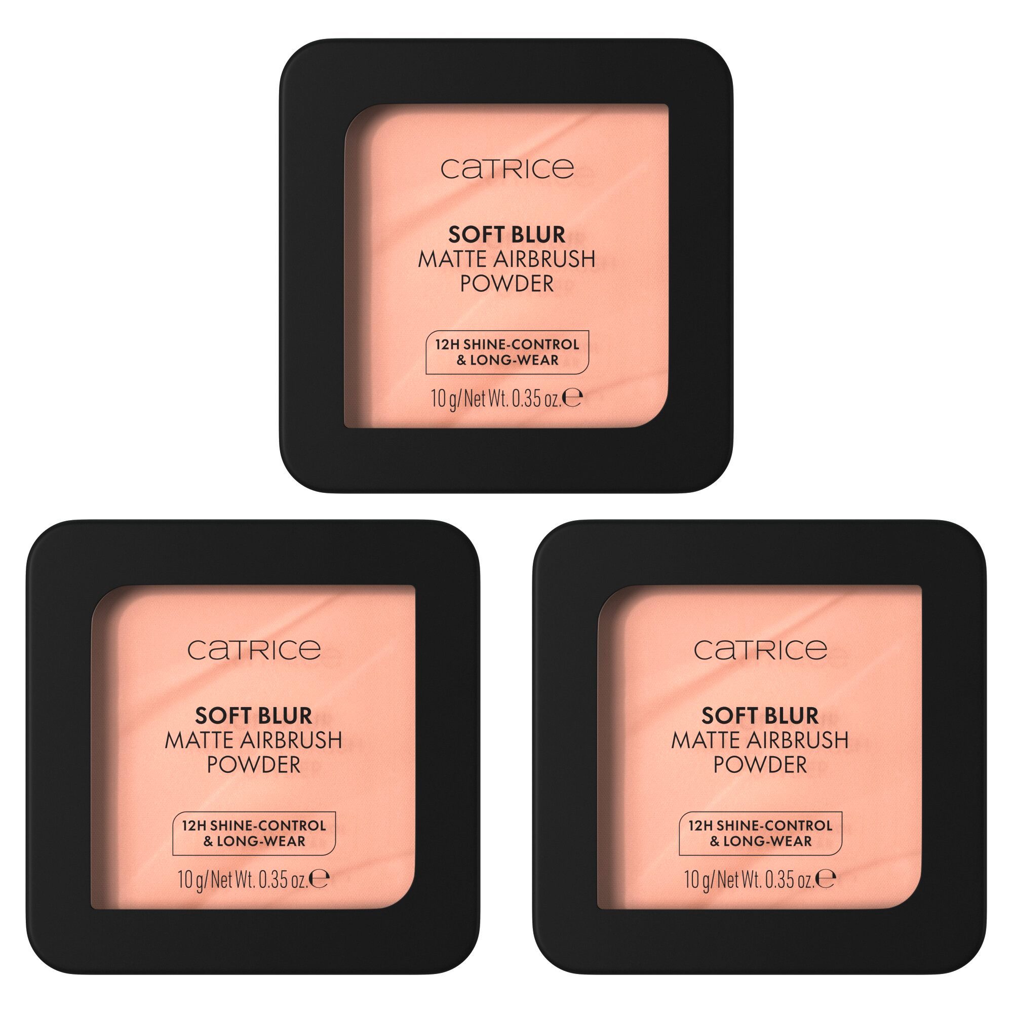 Catrice Puder SOFT BLUR MATTE AIRBRUSH POWDER, 3-tlg., mattierendes Puder mit 12h-Glanz-Kontrolle und 12h-Halt