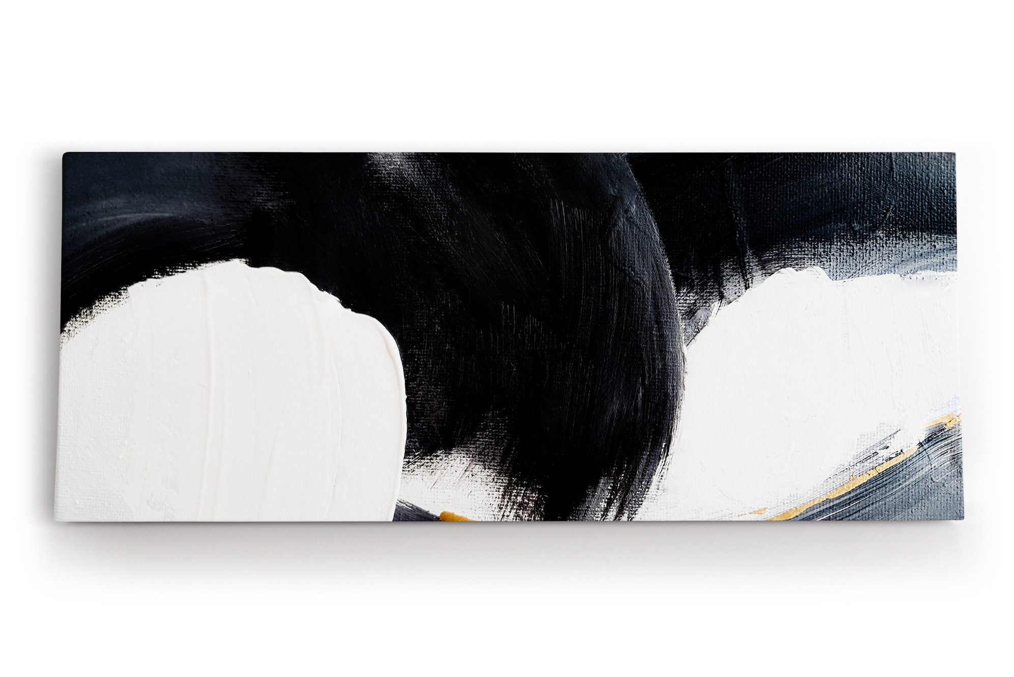Leinwandbild Abstrakte Kunst schwarze Farbe Pinselstrich Modern