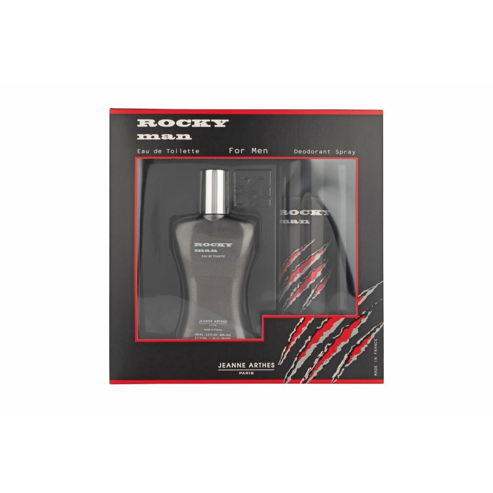 Jeanne Arthes Eau de Toilette Rocky Man Gift Set 100ml EDT + 200ml Deodorant Spray