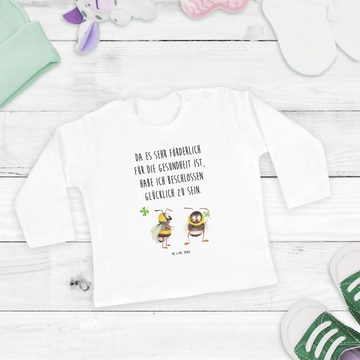 Mr. & Mrs. Panda Strampler Hummeln mit Kleeblatt - Weiß - Geschenk, Bio, lustige Sprüche, Kleidu (1-tlg)