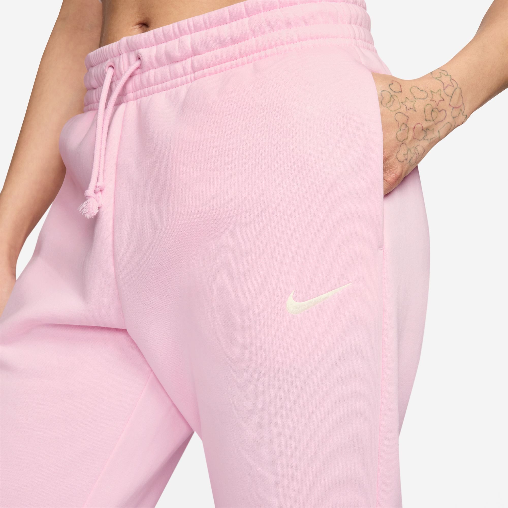 Nike Sportswear Sporthose W NSW PHNX FLC MR PANT STD aus angerautem Fleece, mit Kordelzug an den Knöcheln