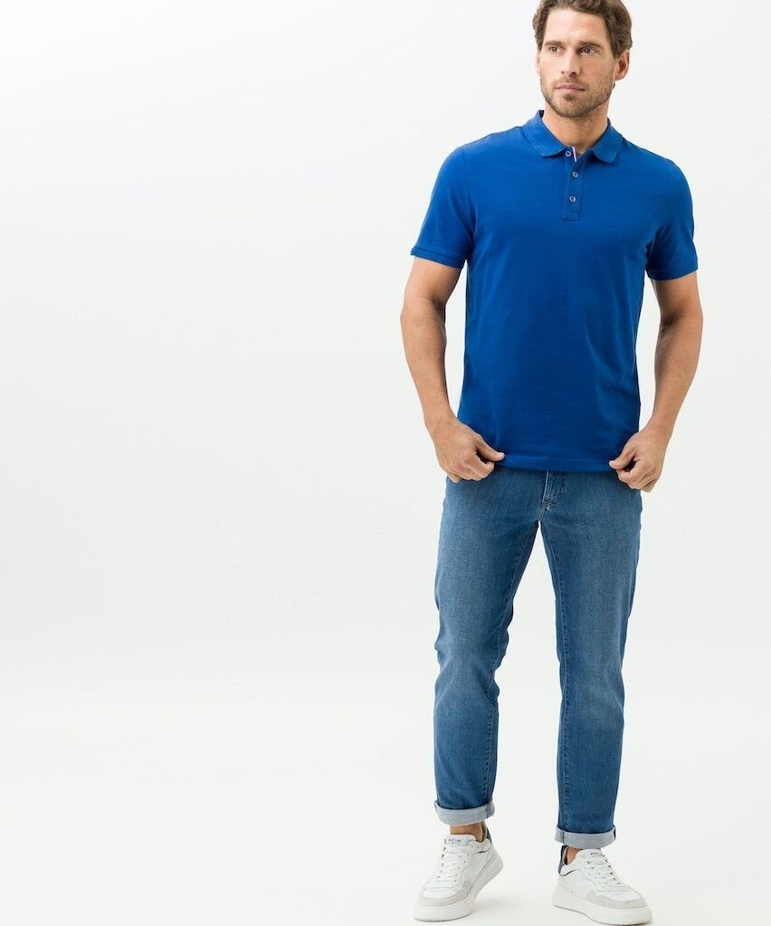 Brax Poloshirt Pete mit kurzer Knopfleiste cobalt