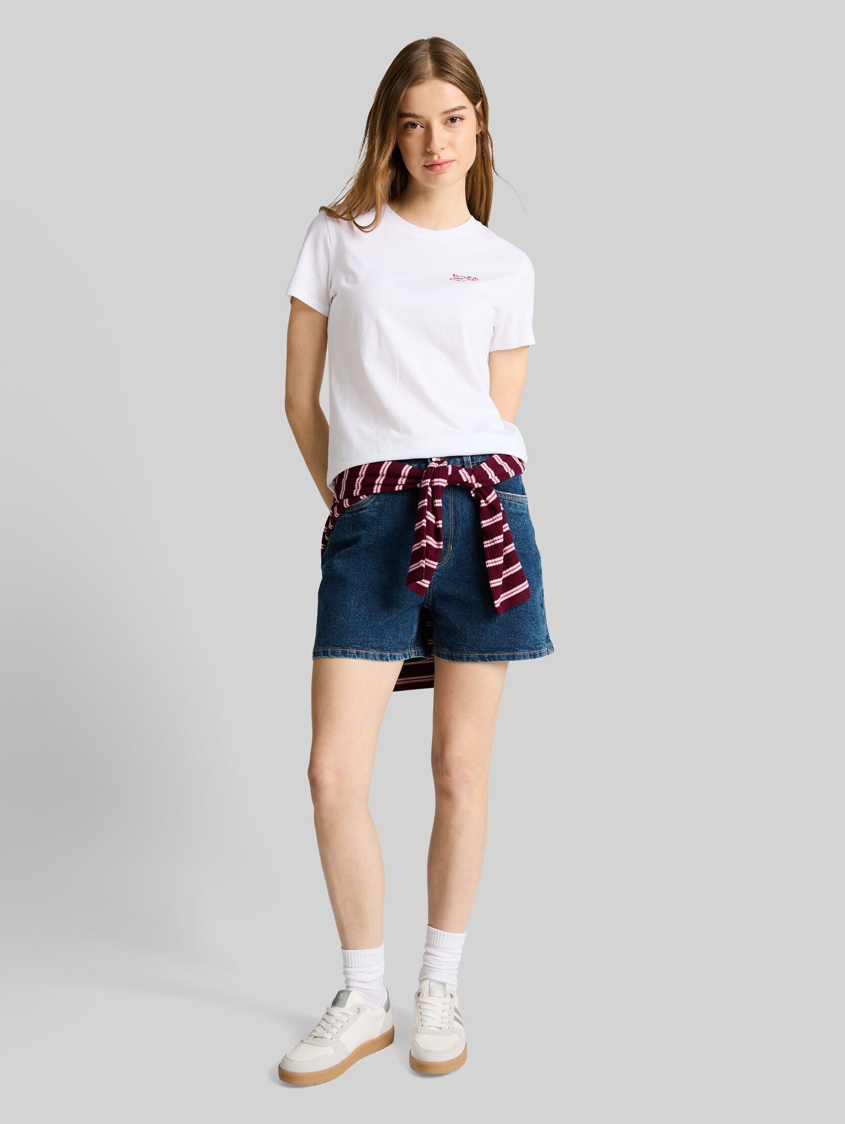 TOM TAILOR Denim Jeansshorts Jeanshosen TTELIN STRAIGHT High Waist Jeans Shorts