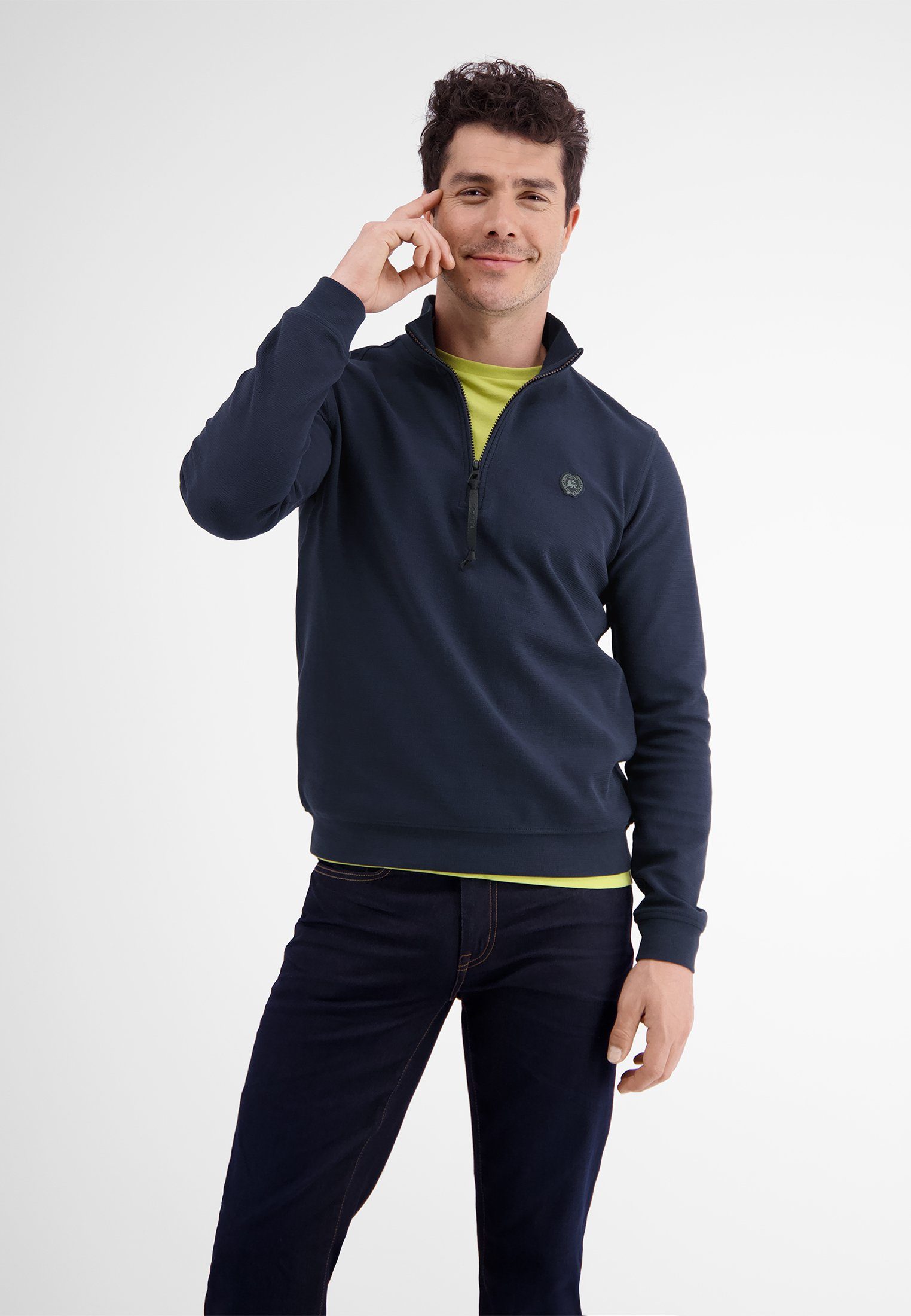 LERROS Sweatjacke "LERROS Sweat-Troyer in Strukturqualität" günstig online kaufen