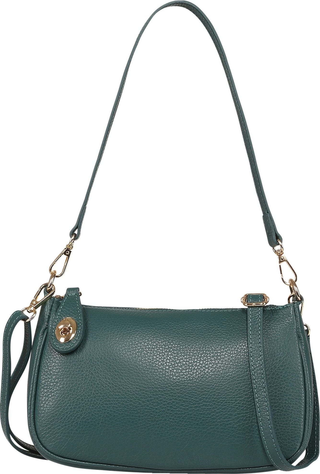 Toscanto Schultertasche Toscanto Damen Schultertasche Leder (Schultertasche), Damen Schultertasche Leder, petrolblau ca. 27cm x ca. 7cm