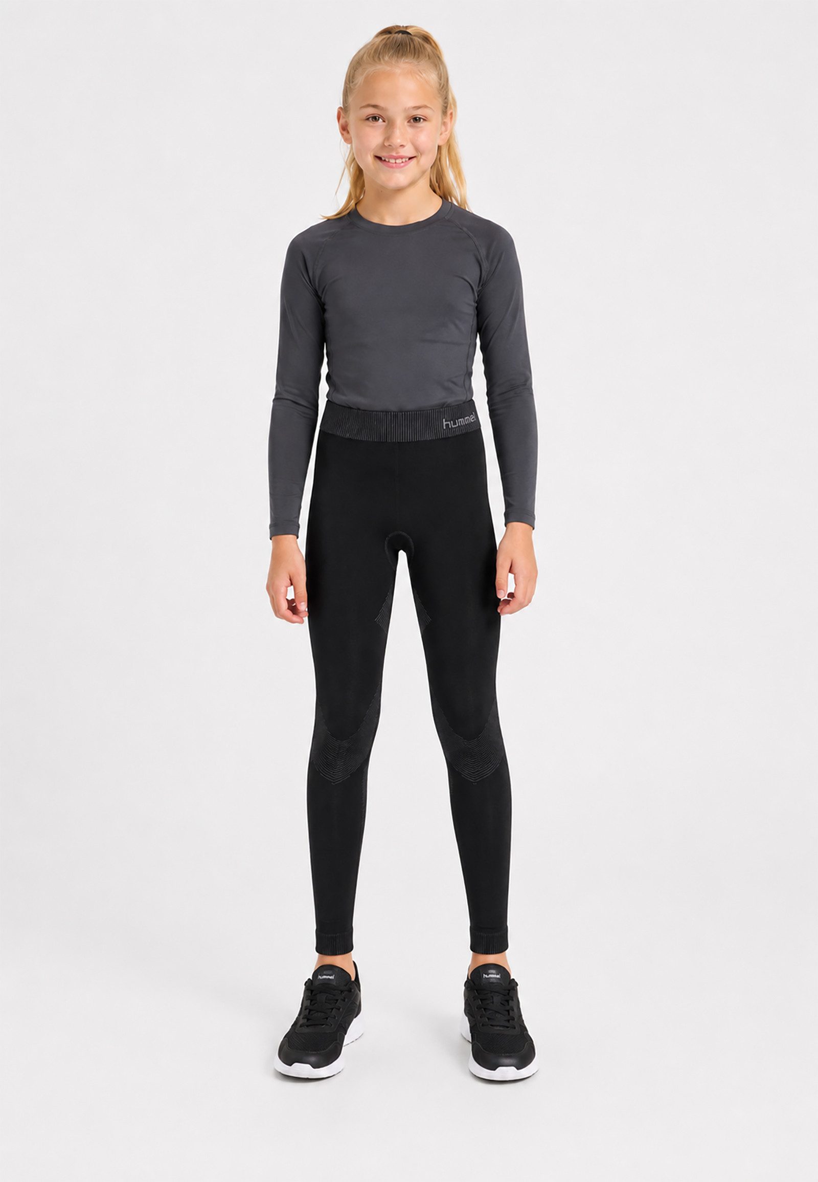 hummel Leggings Nahtloses Chevron Motiv Stretch Komfort Sportlicher Look (1-tlg) HUMMEL FIRST SEAMLESS TIGHTS KIDS