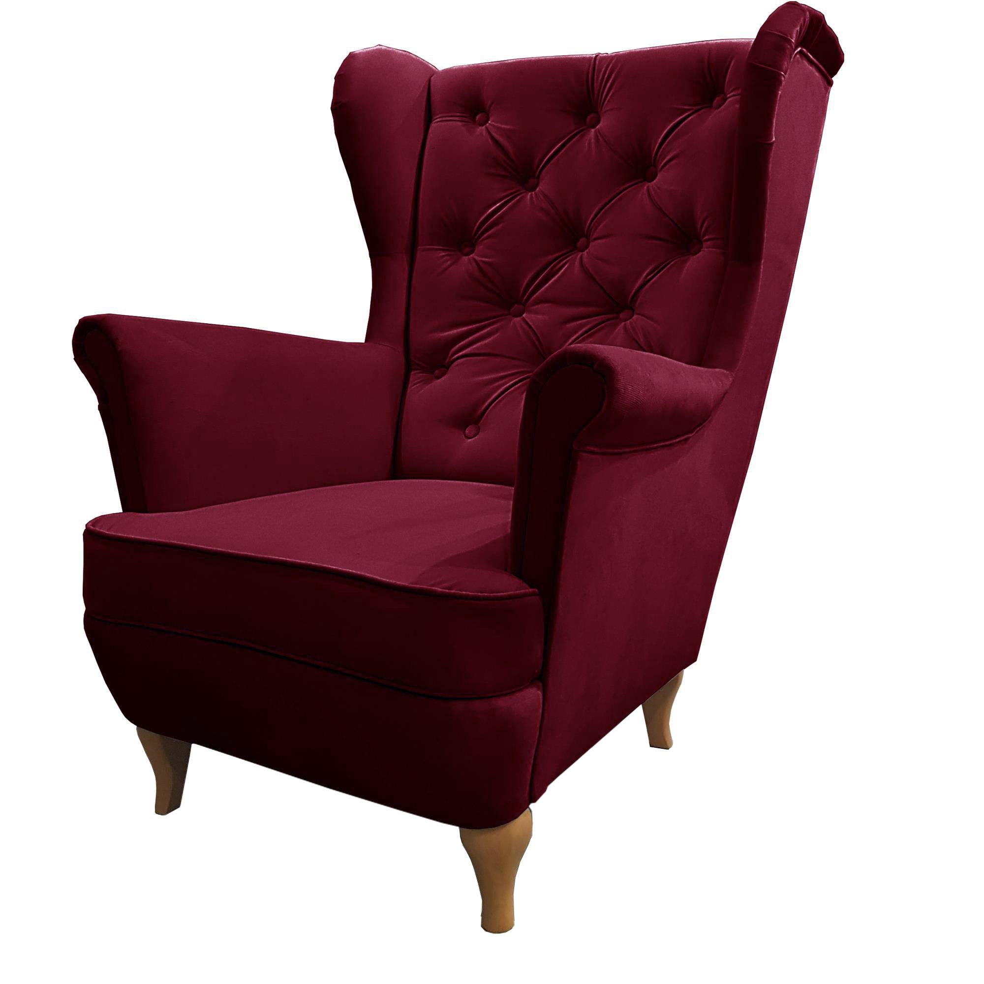 Beautysofa Ohrensessel Sessel FALCO Chesterfield Wohnzimmersessel Fernsehsessel