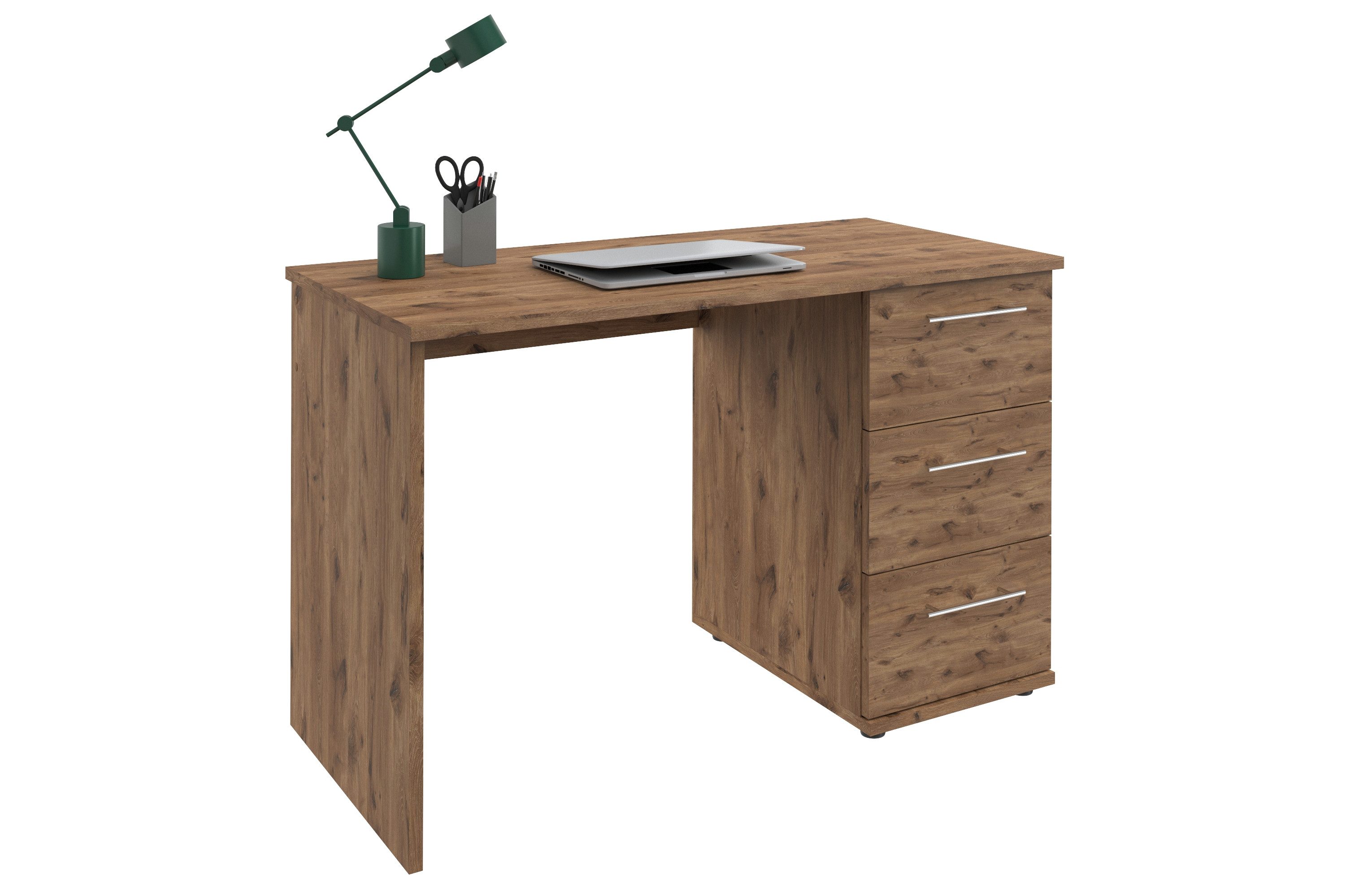 VOGL Möbelfabrik Schreibtisch Tobi, mit 3 Schubkästen, optional mit Tastaturauszug, Breite 115 cm