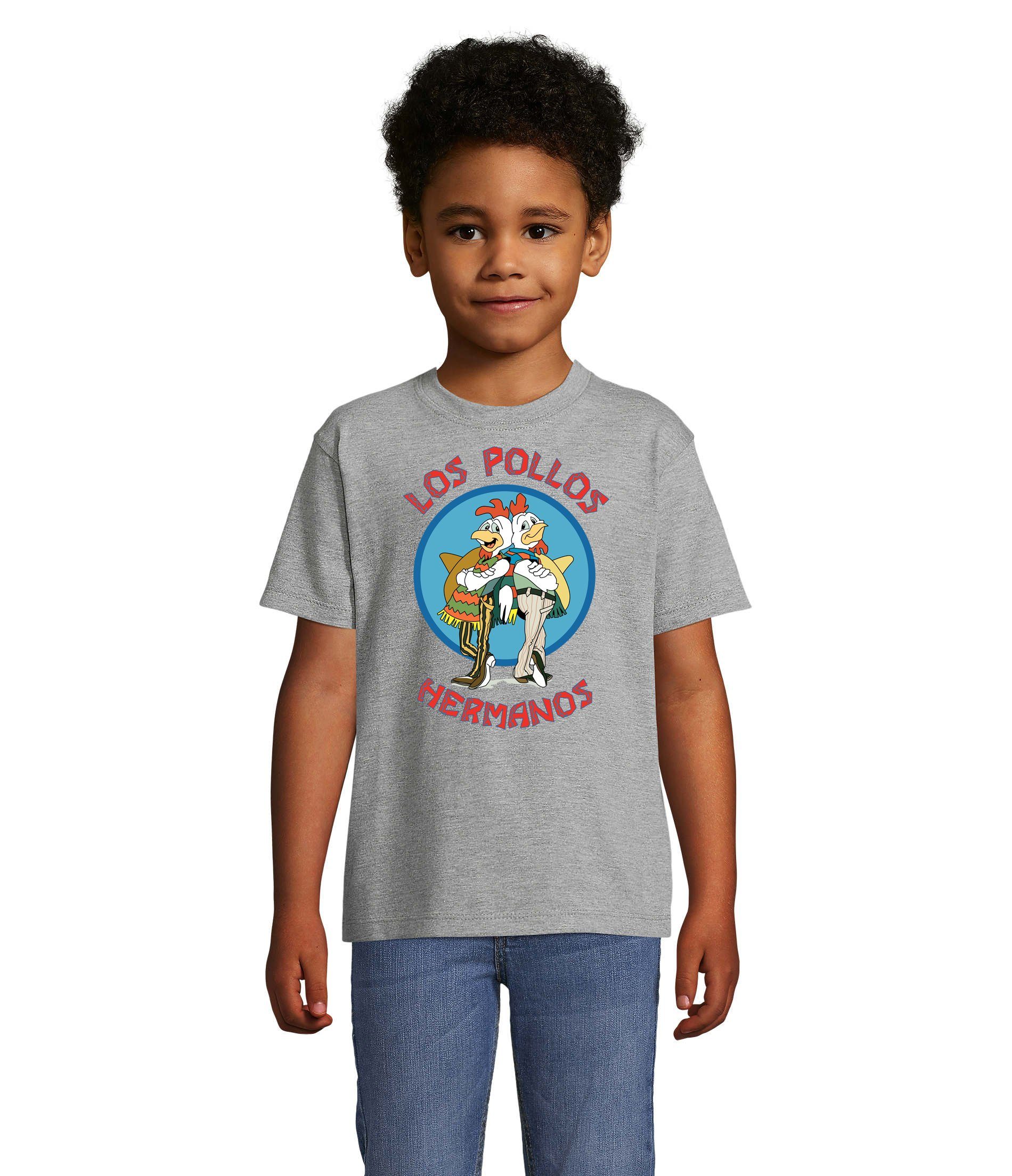 Blondie & Brownie T-Shirt Kinder Jungen & Mädchen Hermanos Hühner Los Pollos in vielen Farben Grau