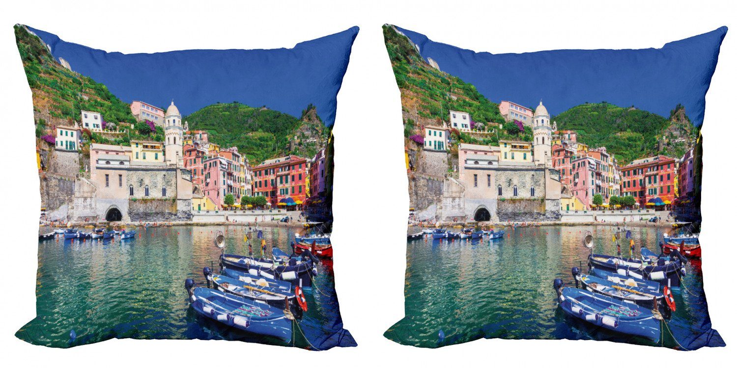 Kissenbezüge Doppelseitiger Stück), (2 Abakuhaus Accent Village Modern Panorama-Italian Digitaldruck, Vernazza