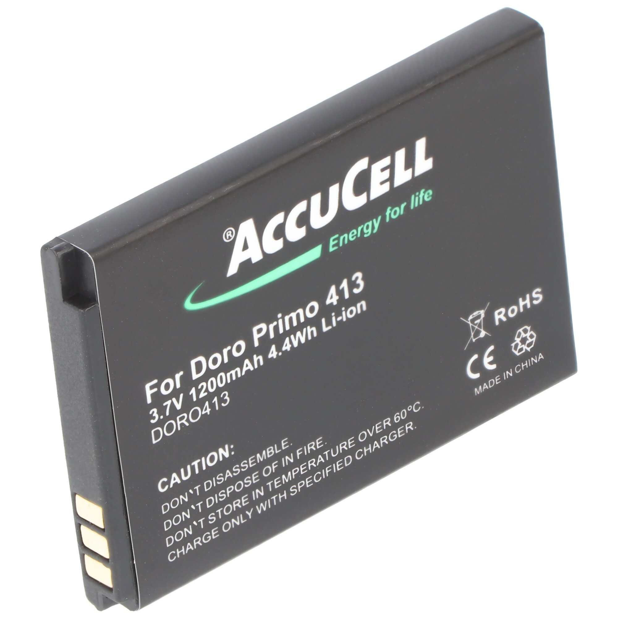 AccuCell Akku passend für den Doro Primo 413 Akku RCB413 3,7 Volt 1200mAh Akku 1200 mAh (3,7 V)