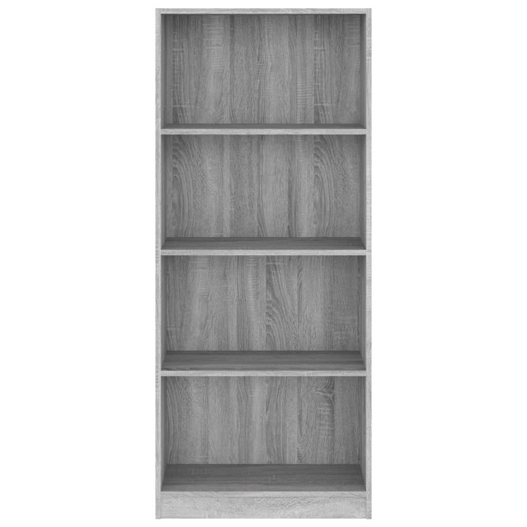 cm Holzwerkstoff Bücherregal Grau Fächer furnicato Sonoma 60x24x142 4