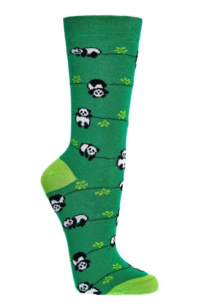 2 Socks (2-Paar, Bündel Freizeitsocken Fun Socks 2er Fun Paar) 4 Panda Motivsocken 4