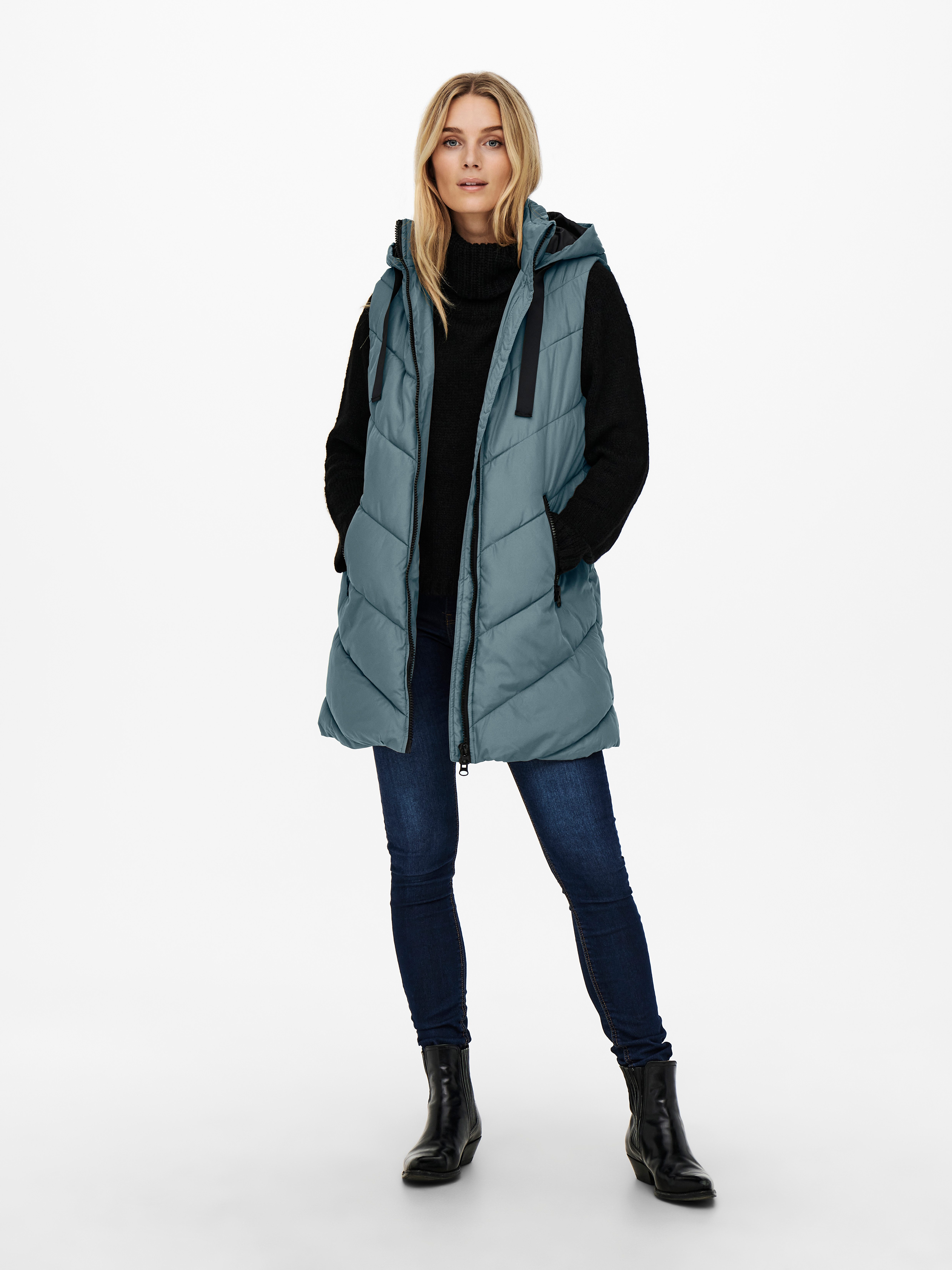 JDY Steppweste JDYSKYLAR LIFE HOOD WAISTCOAT OTW NOOS