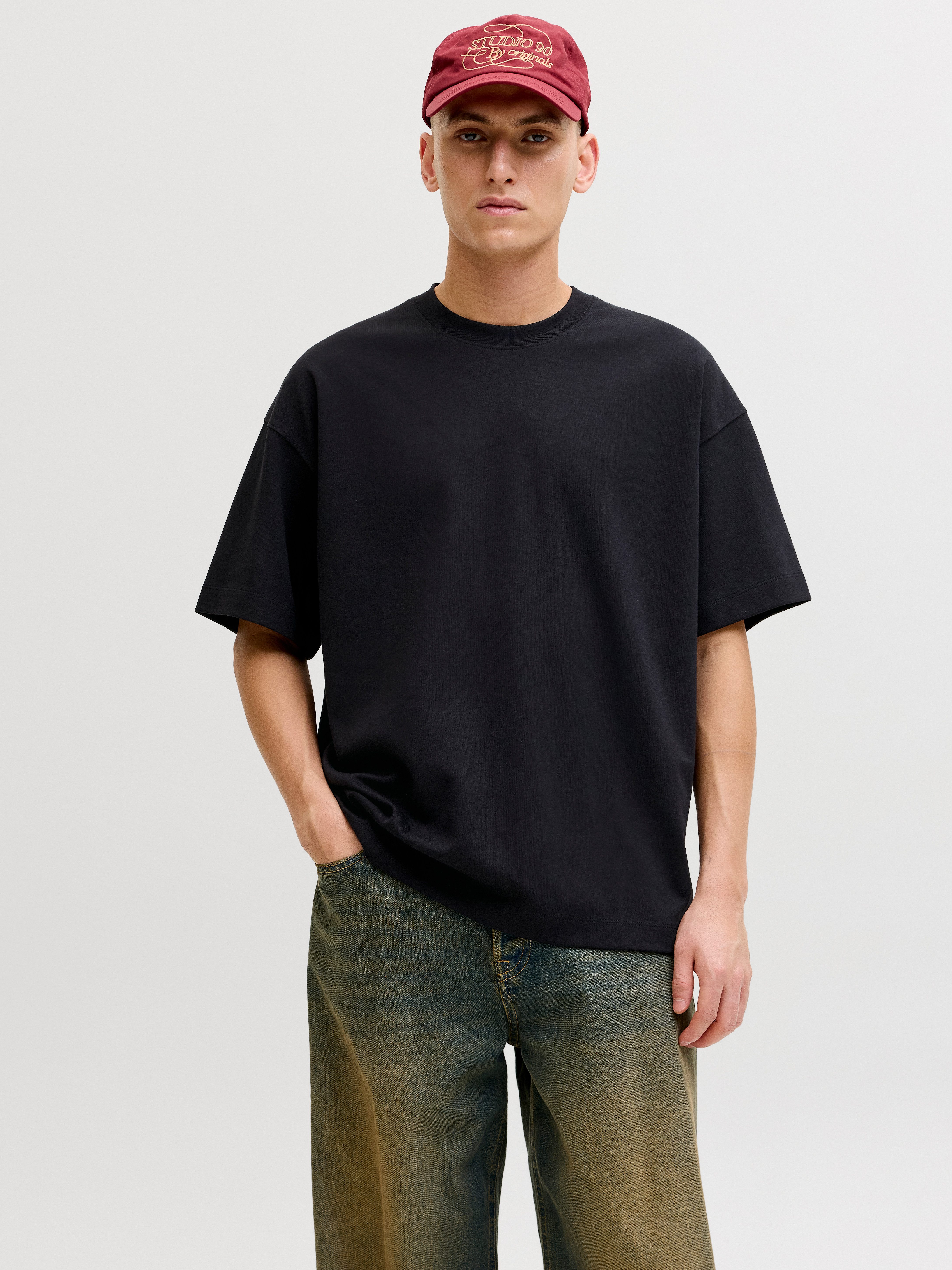 Jack & Jones T-Shirt JJEBARRON TEE SS O-NECK NOOS Baumwollmischung, loose fit