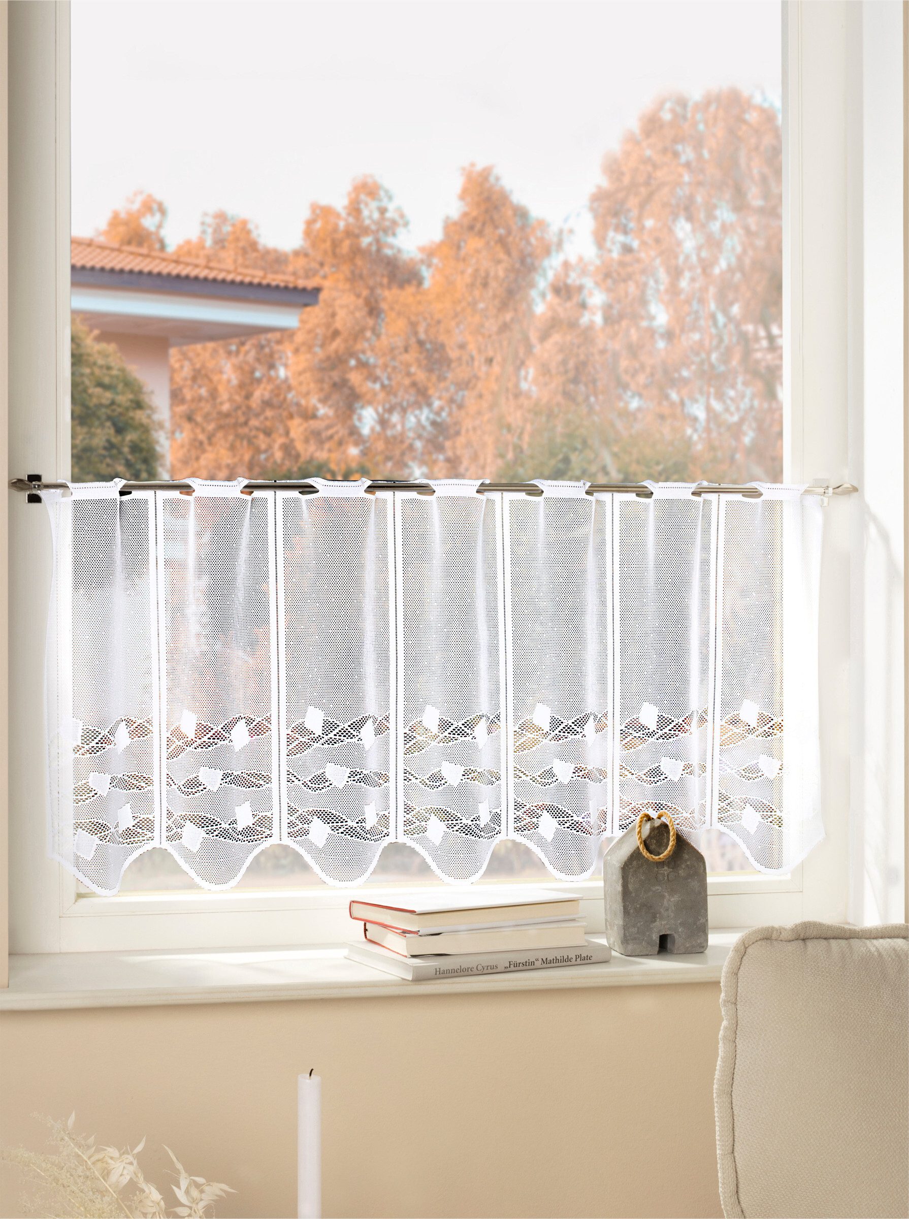 Witt Gardine Fensterbehang . (1 St), Durchzuglöcher, halbtransparent, Fensterbehang