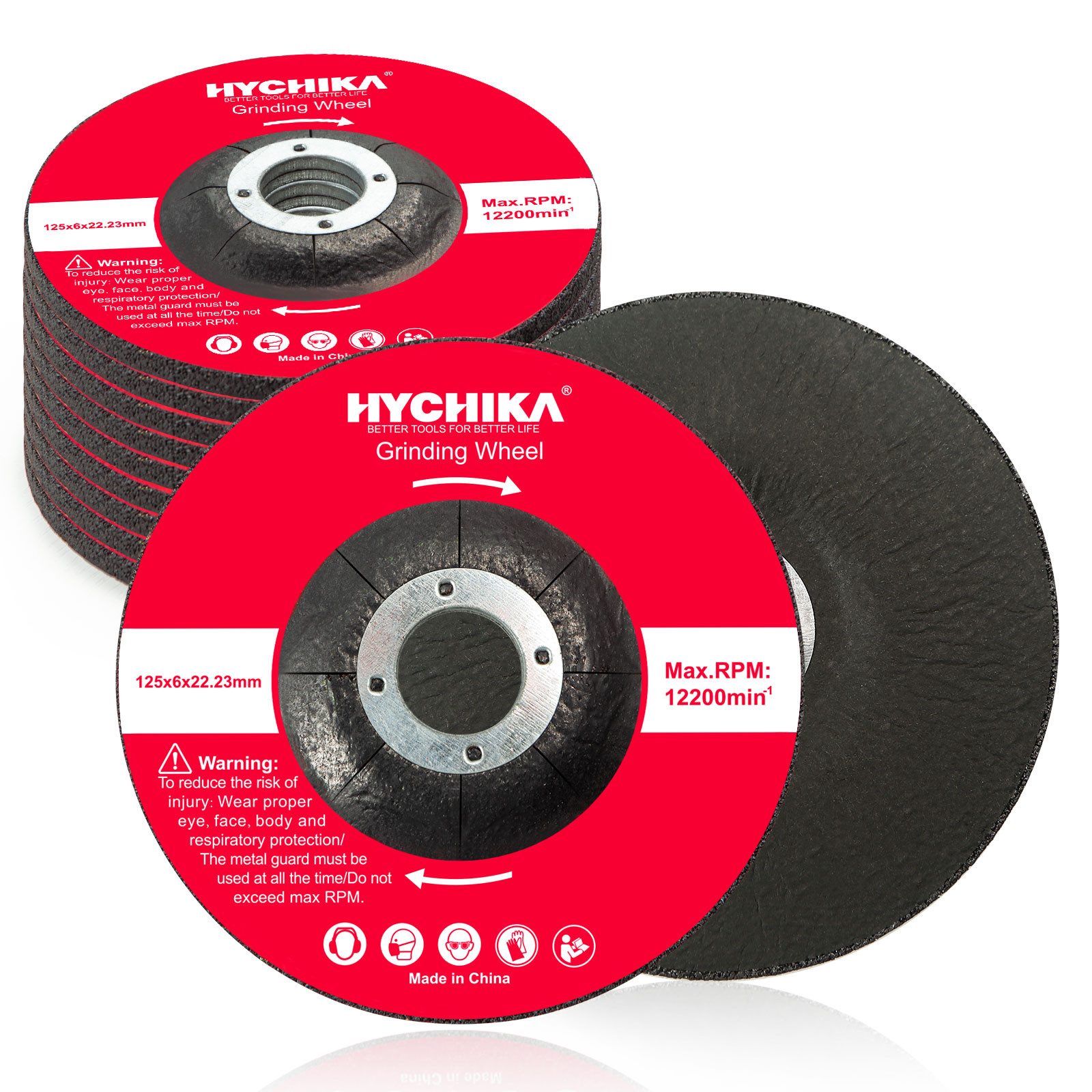 HYCHIKA BETTER TOOLS FOR BETTER LIFE Trennscheibe HYCHIKA 125-mm-Schruppscheiben, 10er-Pack
