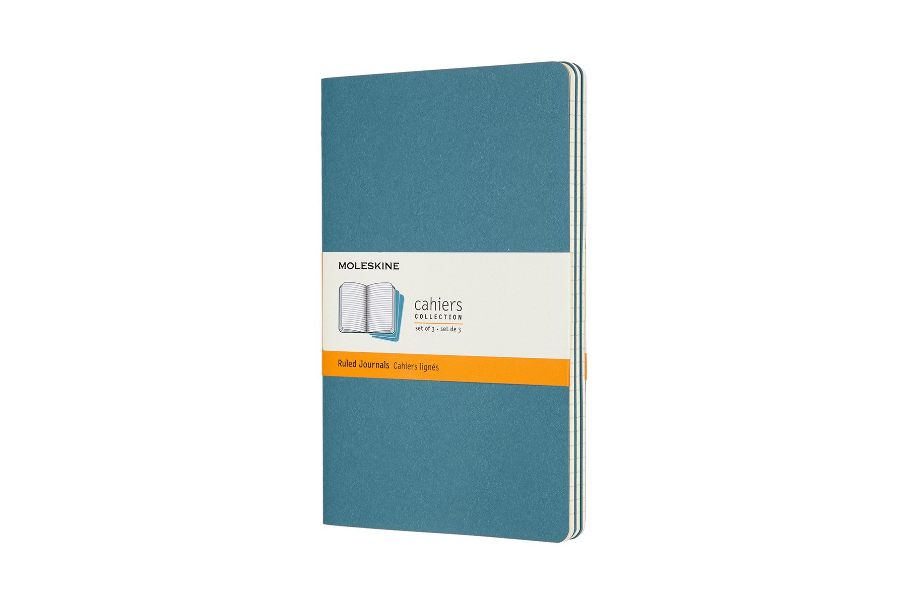MOLESKINE Notizheft, Cahier 3er Set - mit Kartoneinband - 70g-Papier