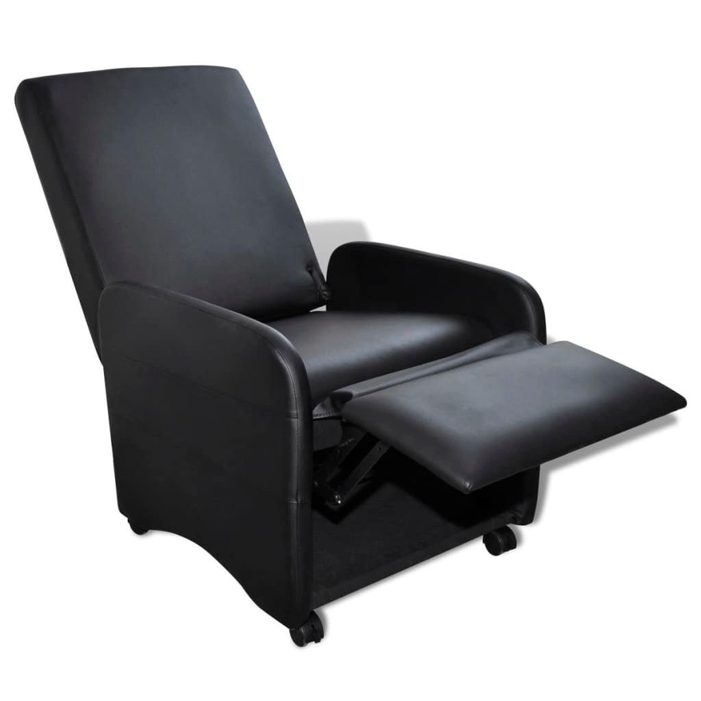 vidaXL Sessel Sessel Klappbar Schwarz Kunstleder günstig online kaufen