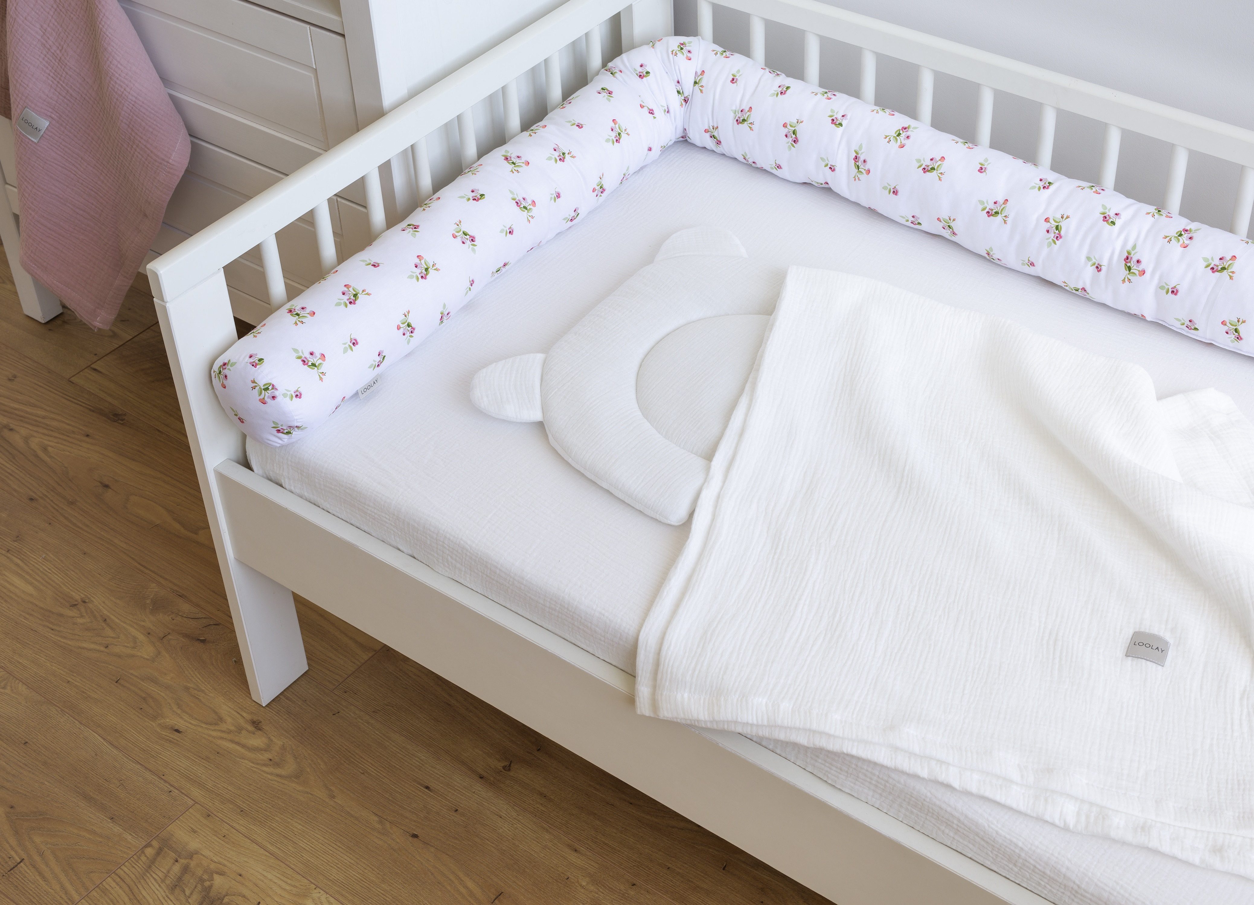 Loolay Nestchenschlange Kleine ROSE BIO-Baumwolle Multifunktion PREMIUM Bet günstig online kaufen