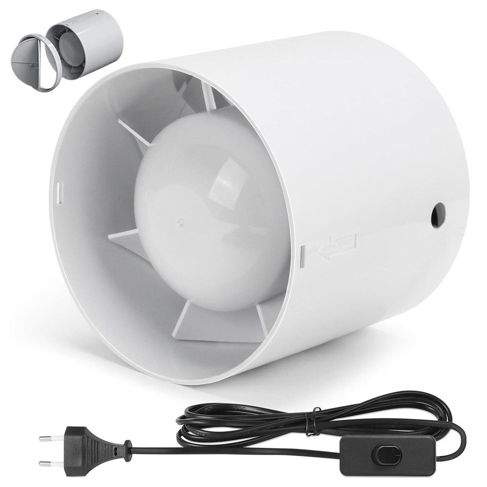 XERSEK Wandventilator Kanal Rohrventilator, Inline-Abluftventilator 100 mm, günstig online kaufen